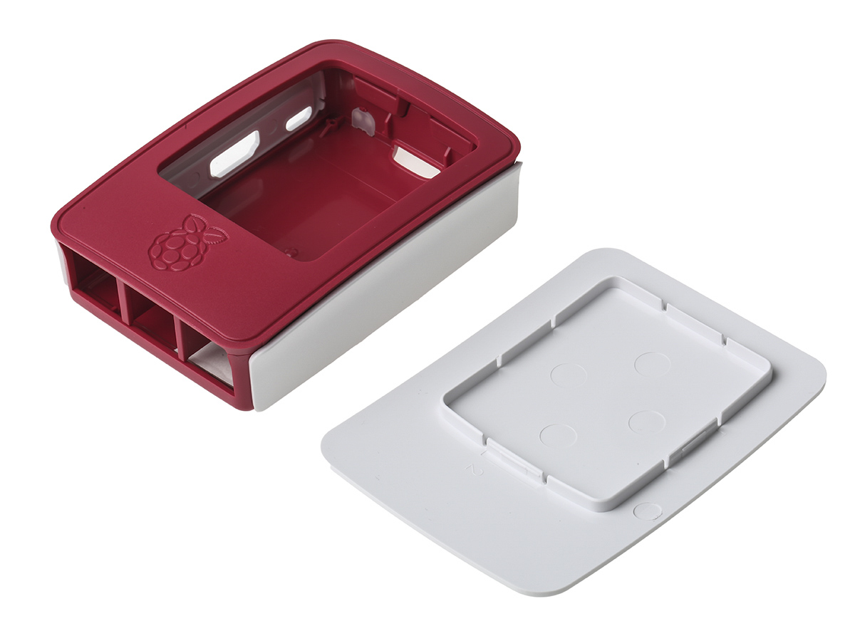 tzt-241-aaa-01 Raspberry Pi Plastic  Case for use with Raspberry Pi 2B, Raspberry Pi 3B, Raspberry Pi 3B+ in Red, White