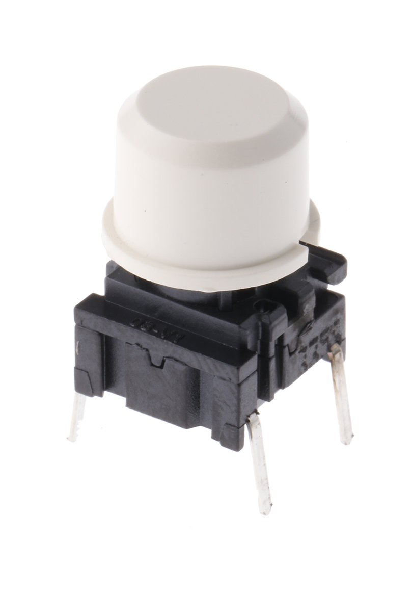 MEC IP67 White Tactile Switch, SPST 50 mA 24 V dc, Through Hole