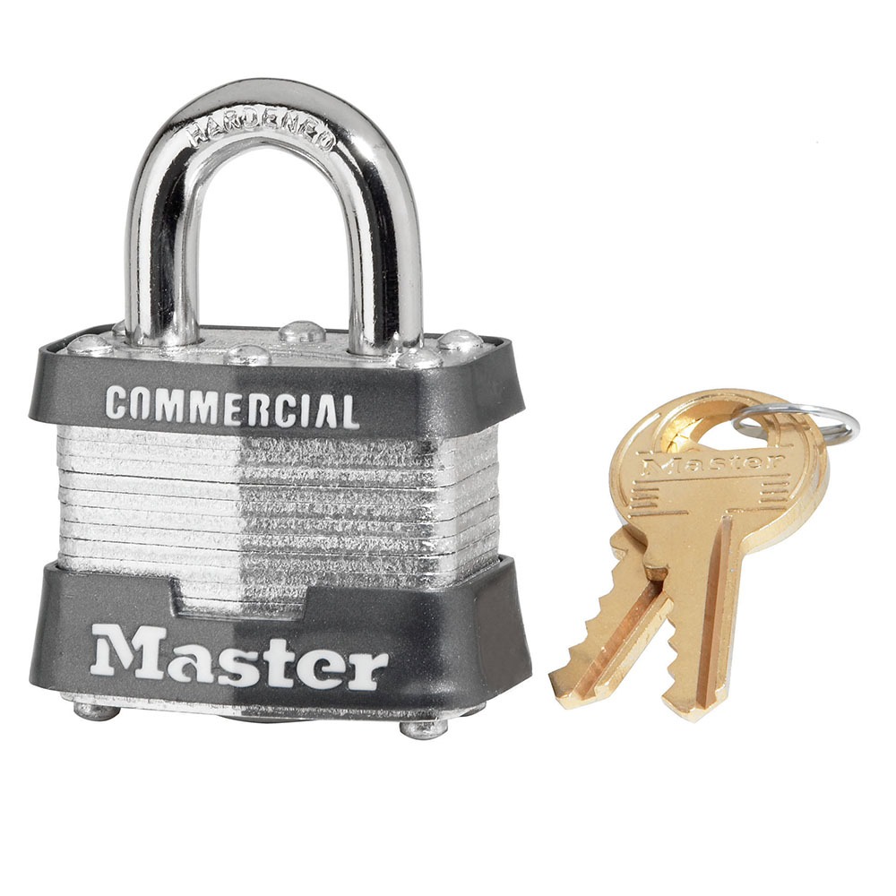 Master Lock Padlock Laminated Steel Padlock Keyed Alike, 7 mm Shackle, 40 mm Body