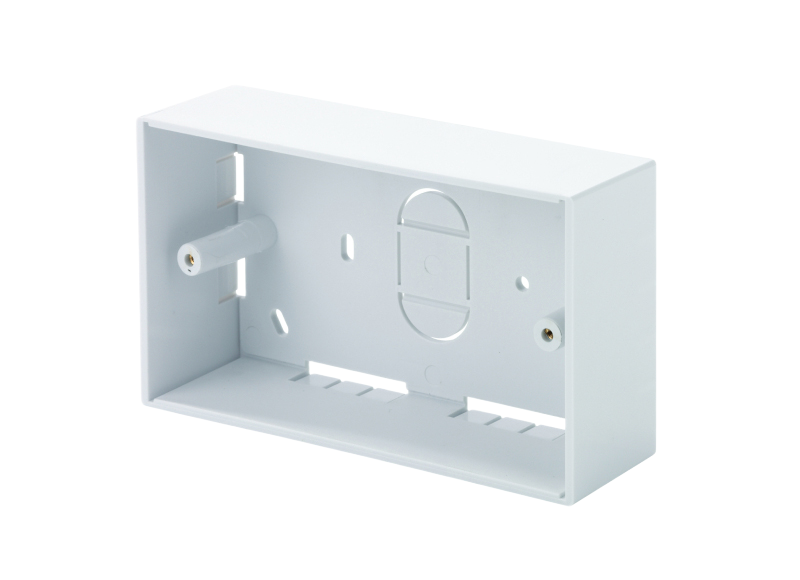 TUK Limited 3L Black, White High Gloss ABS Back Box, Surface Mount Mount, 2 Gangs 86 mm 86mm 45 mm