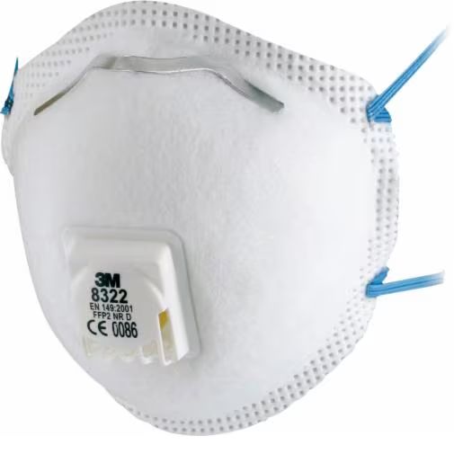 3M 8300 Series Disposable Face Mask for General Purpose Protection, FFP2 10 Per Pack per Package Moulded