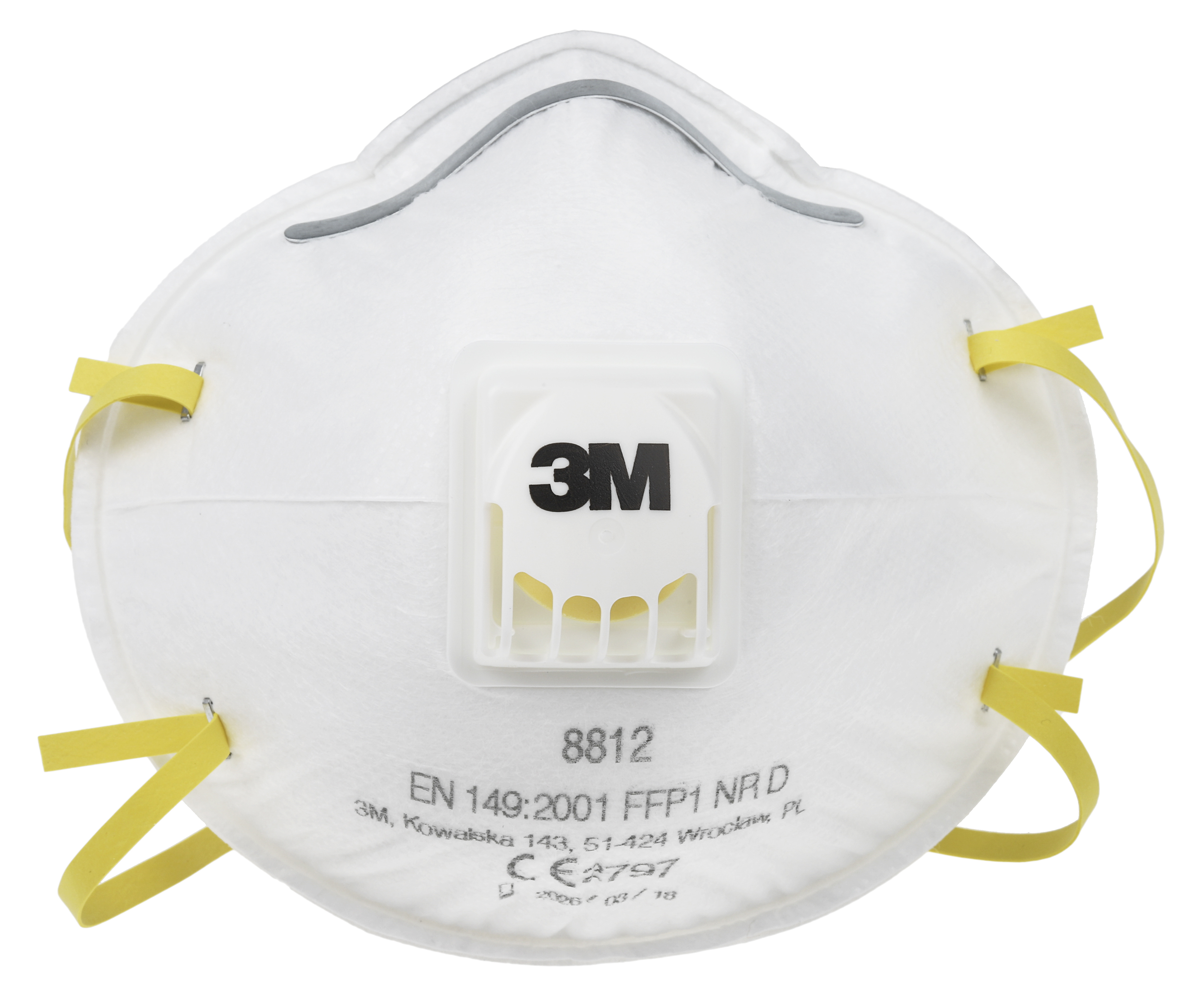 3m-8812 3M 8000 Series Disposable Face Mask for General Purpose Protection Valved, FFP1 10 Per Pack per Package
