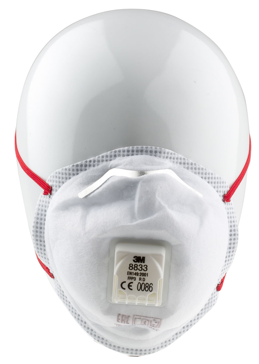 3M 8300 Series Disposable Face Mask for General Purpose Protection Valved, FFP3 10 Per Pack per Package Moulded