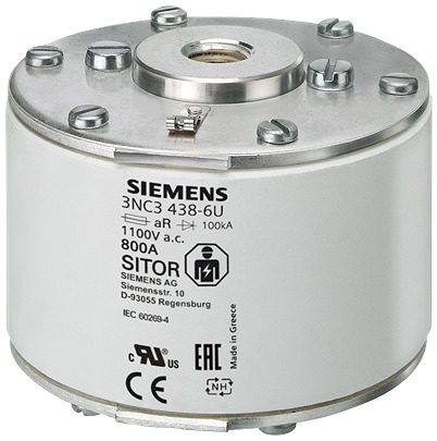 Siemens 1.6kA size NH3 Tag Fuse, 500V