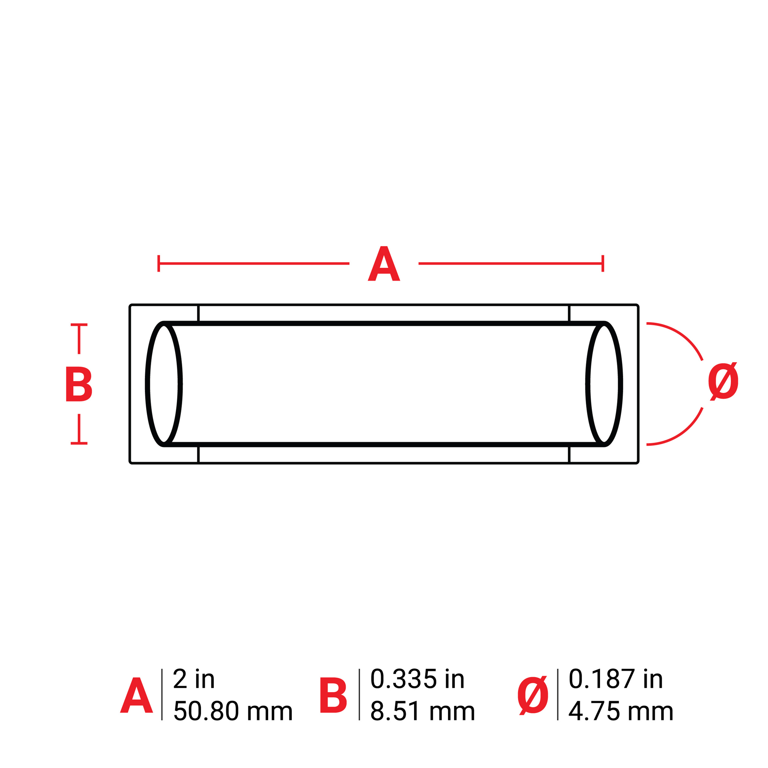 3ps-187-2-wt Brady Monocoloured on White Label Roll, 50.8 mm Width, 8.51 mm Label Length, 50.8 mm Label Width