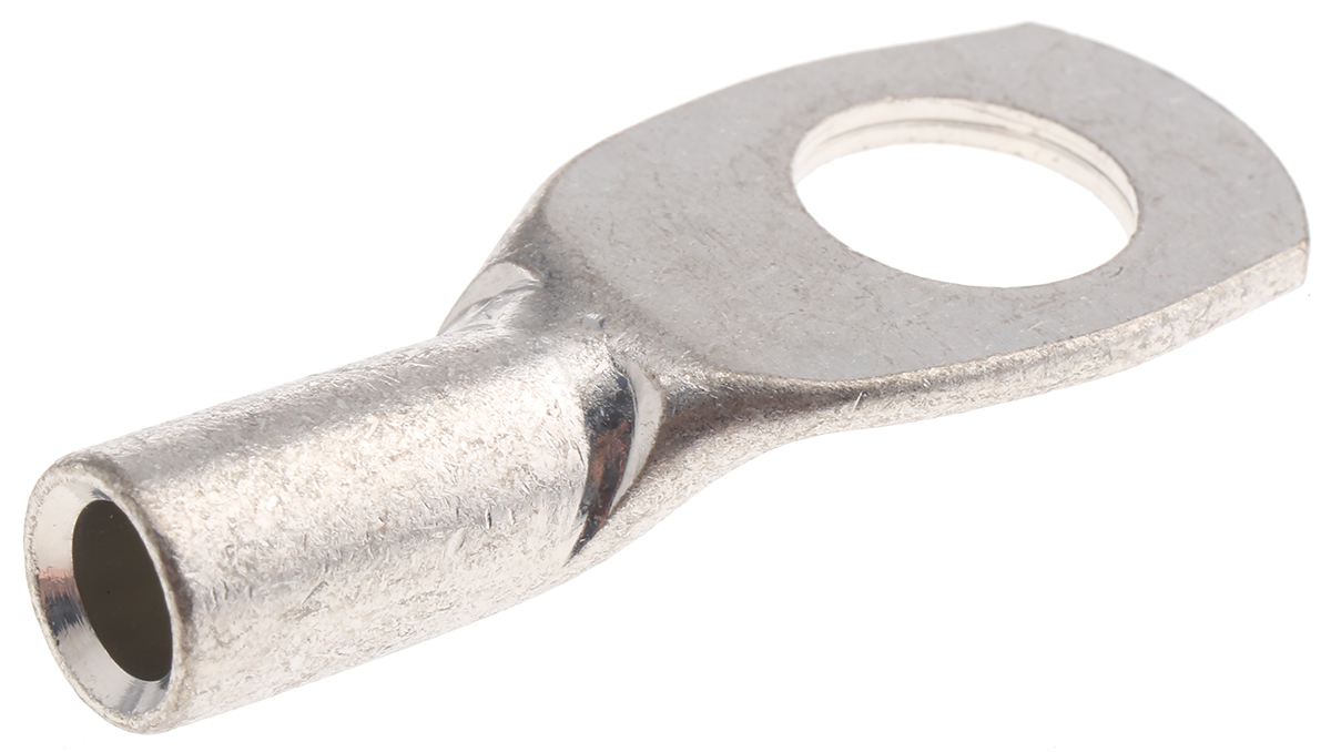 3r10 Klauke Uninsulated Ring Terminal, M10 Stud Size 6 AWG Wire Size, Grey