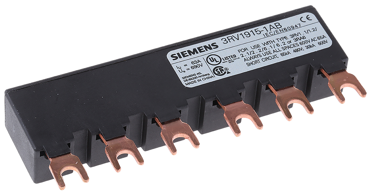 Siemens SIRIUS 3RV1 3 Phase Busbar, 690 V, 45 mm Pitch