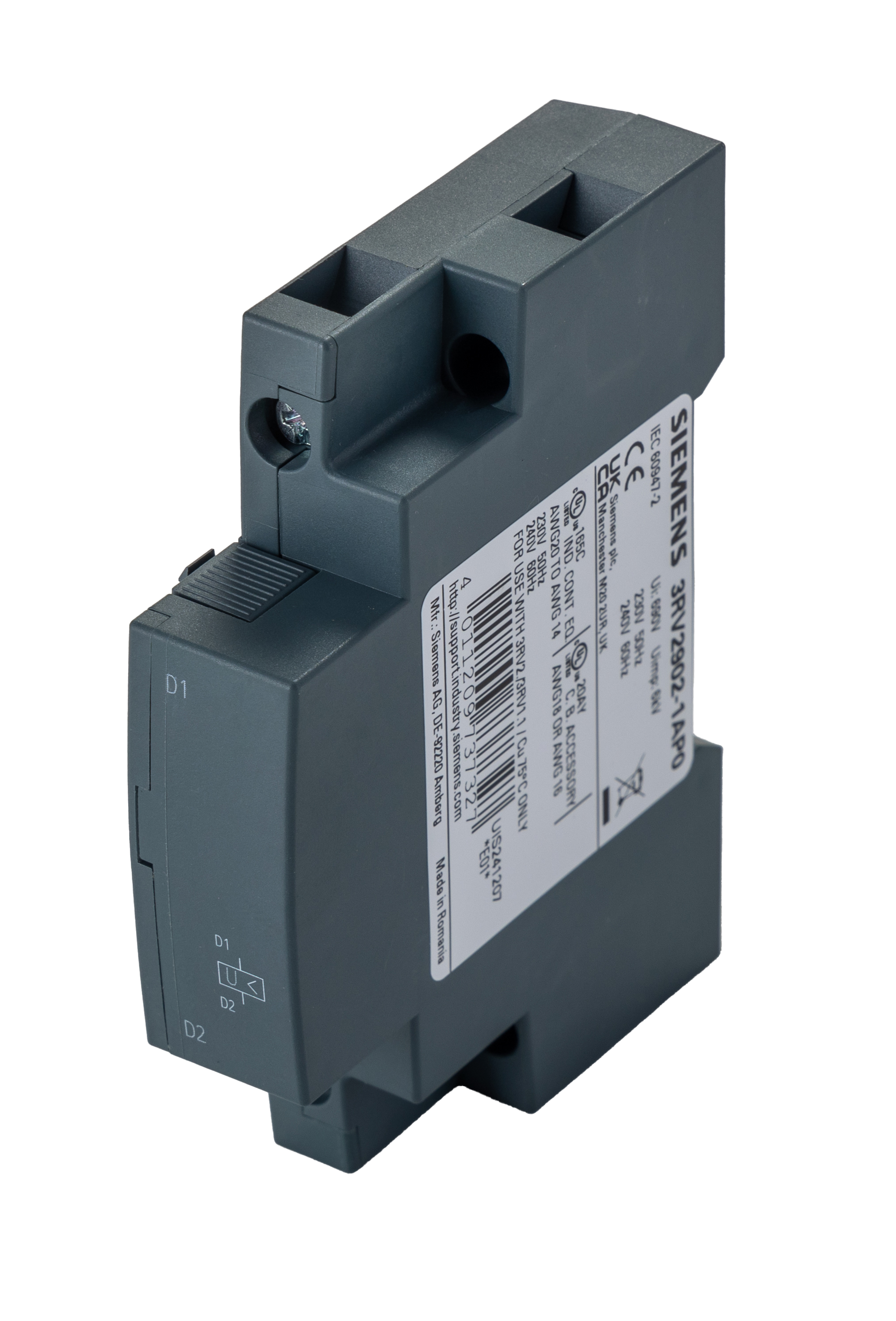 Siemens 240V ac Surface Undervoltage Release Circuit Trip for use with 3RV2 Series Circuit Breakers