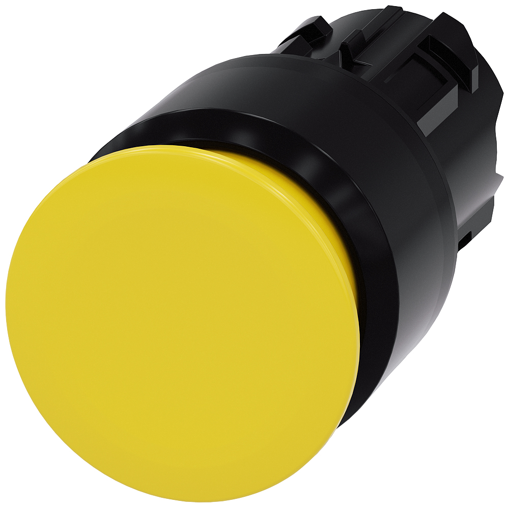 Siemens SIRIUS ACT Series Yellow Latching Push Button Head, 22 mm Cutout, IP66, IP67, IP69K