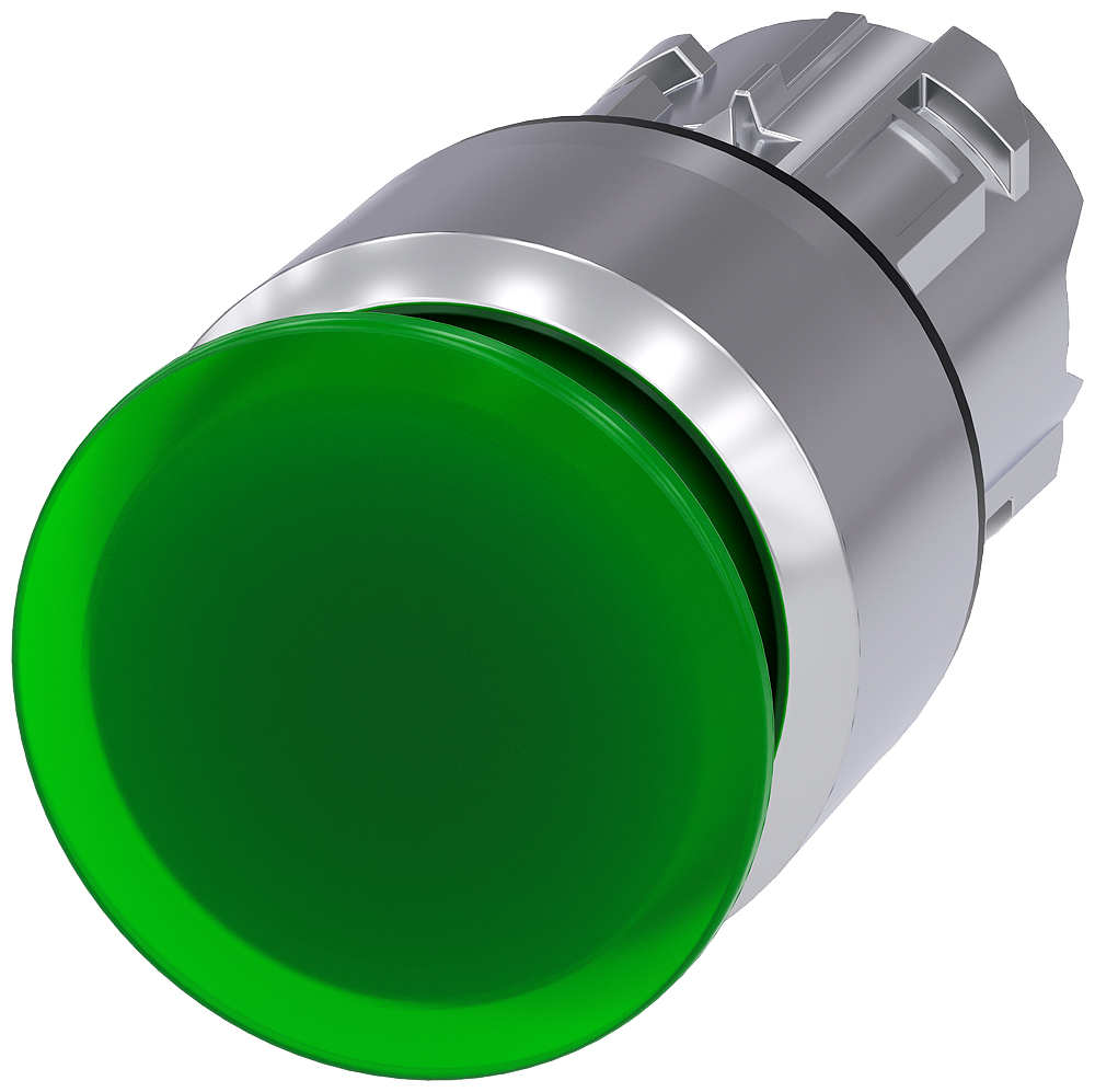 Siemens SIRIUS ACT Series Green Latching Push Button Head, 22 mm Cutout, IP67, IP66, IP69K