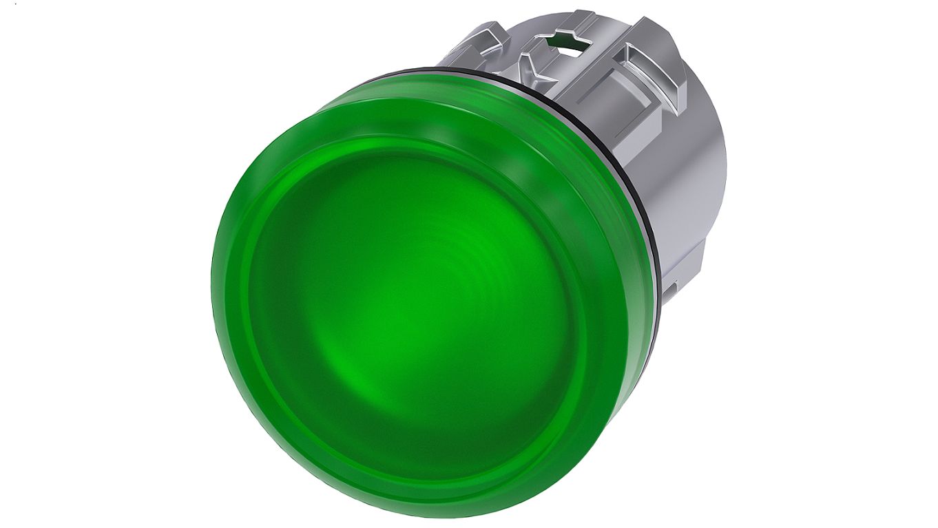 Siemens Green Pilot Light Head, 22 mm Cutout SIRIUS ACT 3SU10 Series