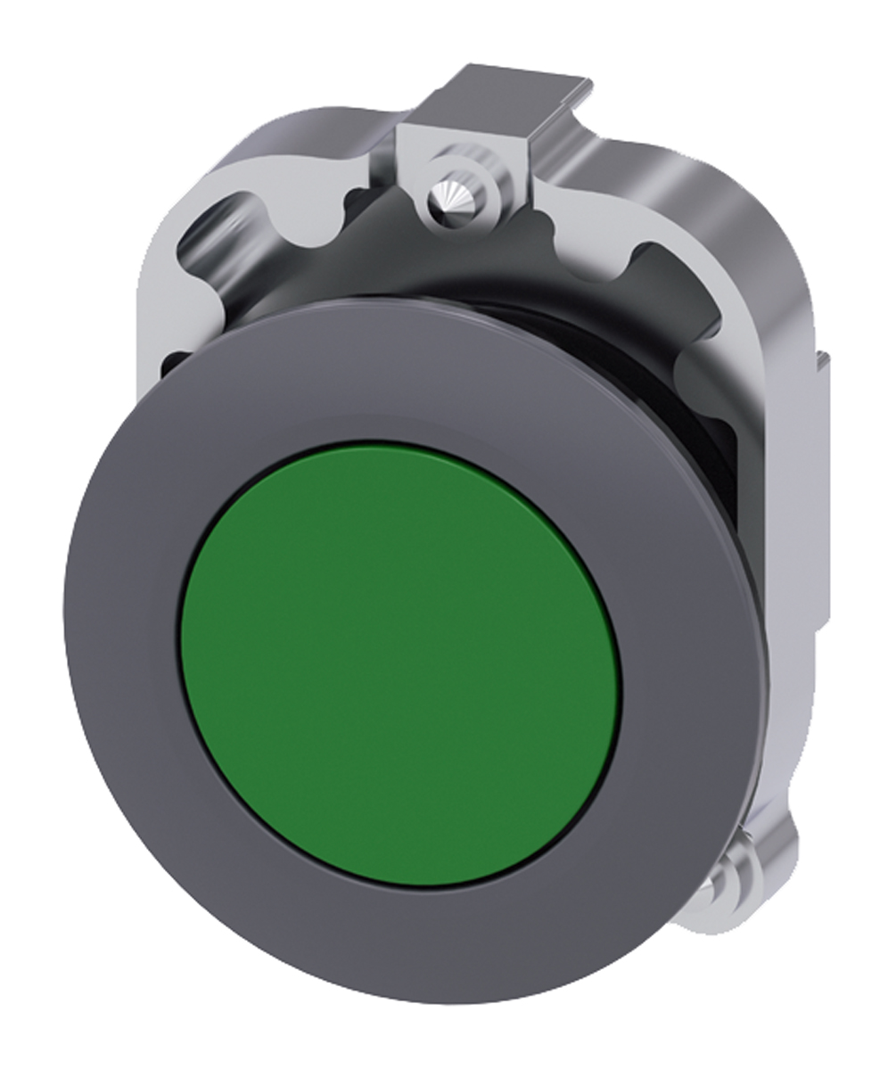 Siemens SIRIUS ACT 3SU10 Series Green Latching Push Button Head, 30 mm Cutout, IP69K, IP67, IP66