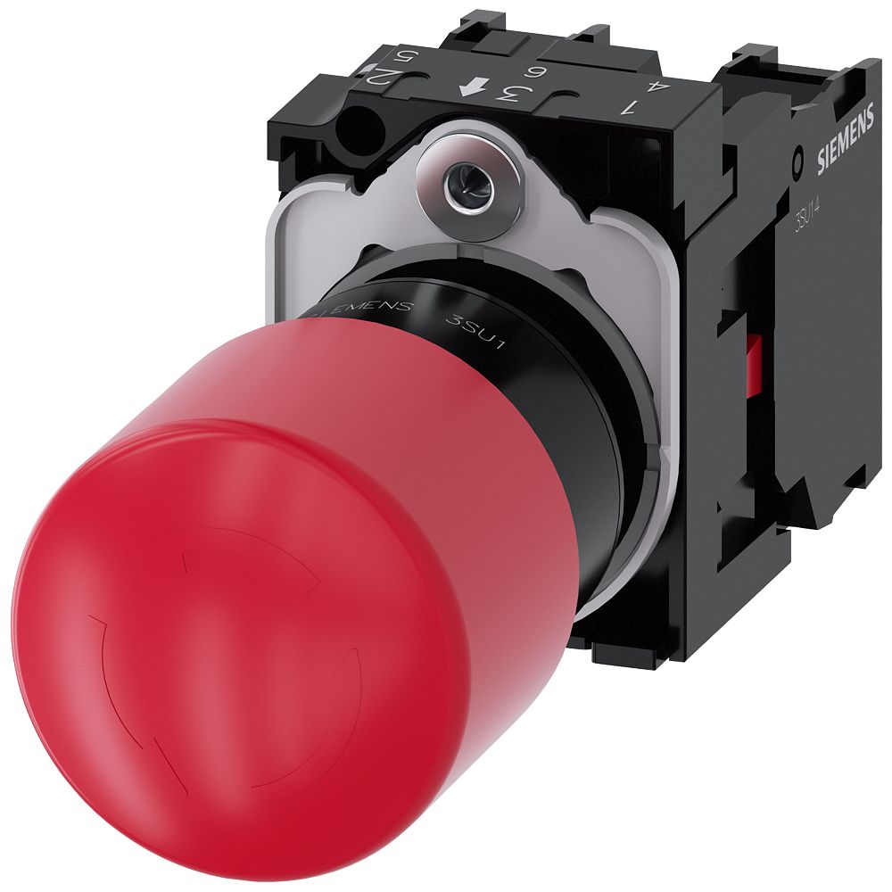 Siemens 3SU1 Series, Latching, Emergency Stop Push Button Head 33.8 mm Diameter