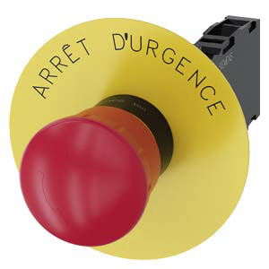 Siemens SIRIUS ACT 3SU11 Series Twist Release Emergency Stop Push Button, Panel Mount, 22 mm Cutout, SPDT, IP67, IP69K,