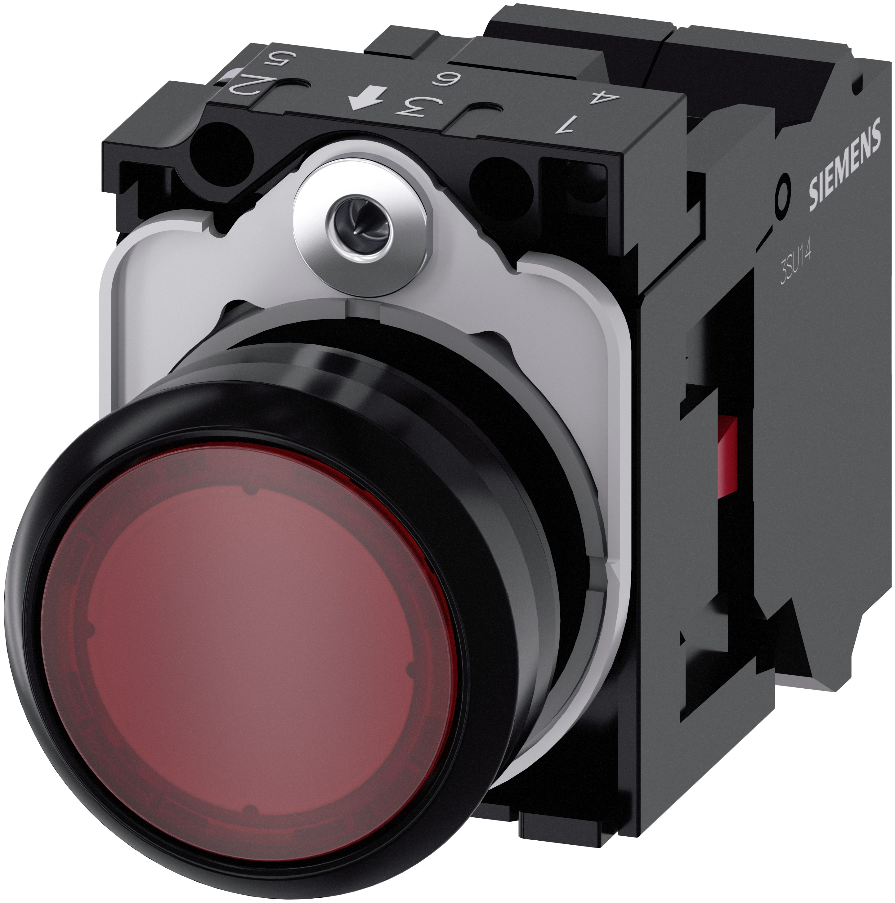 Siemens SIRIUS ACT 3SU11 Series Illuminated Push Button Switch, Plate, 22 mm Cutout Red, SPST, IP66, IP67, IP69K