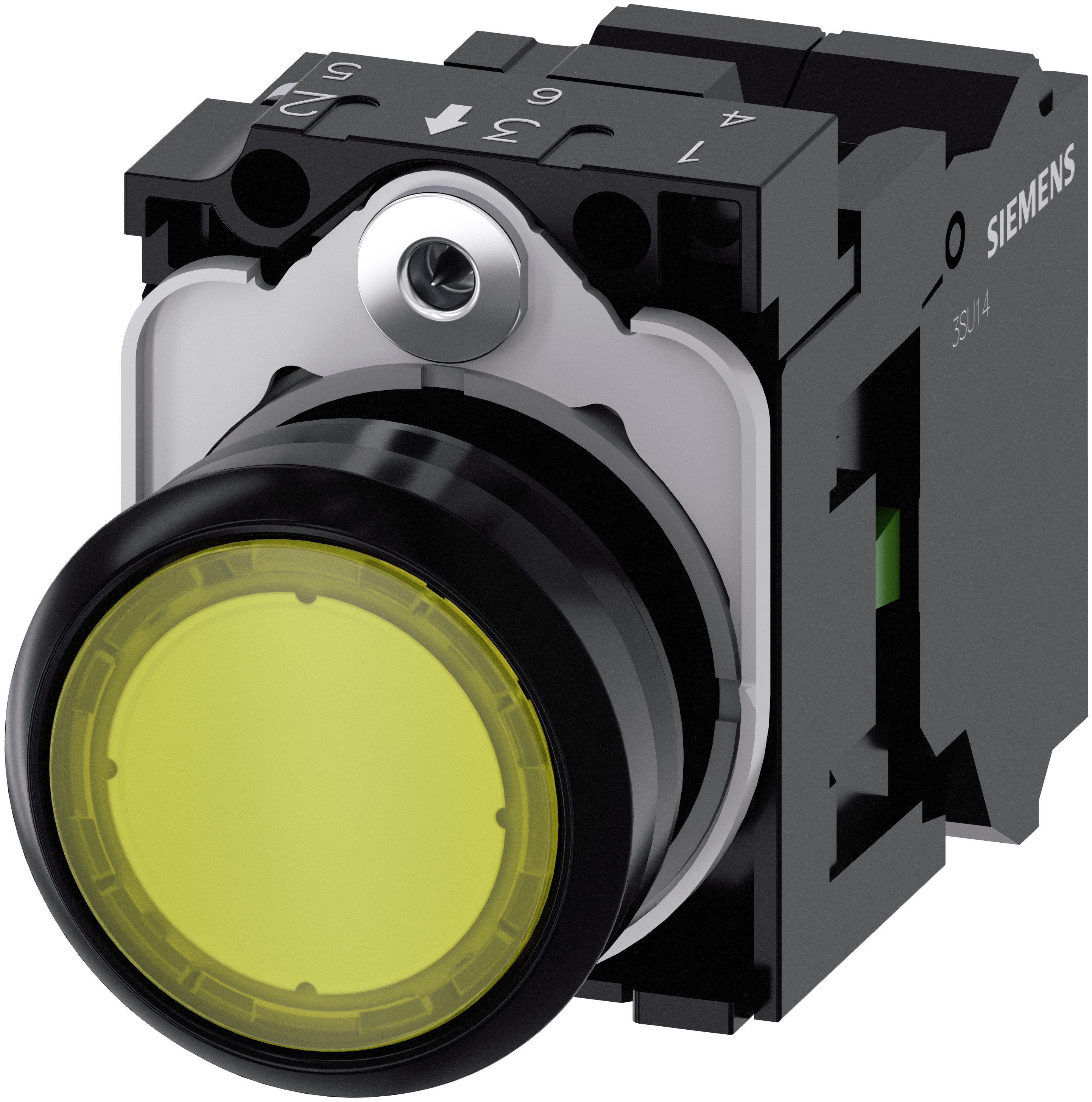 Siemens SIRIUS ACT 3SU11 Series Illuminated Push Button Switch, Plate, 22 mm Cutout Yellow, SPST, IP66, IP67, IP69K