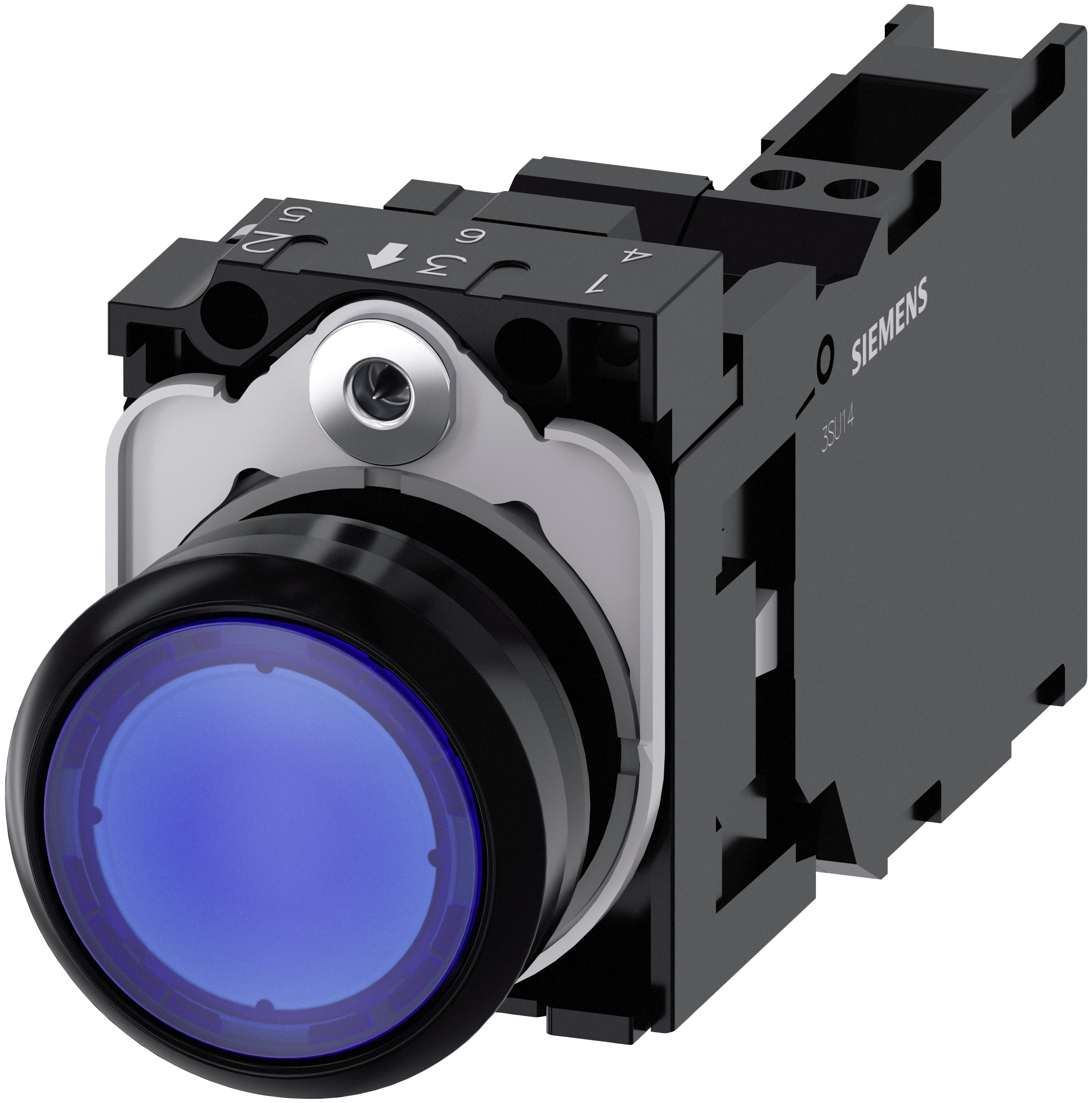 Siemens SIRIUS ACT 3SU11 Series Illuminated Push Button Switch, Plate, 22 mm Cutout Blue, SPST, IP66, IP67, IP69K