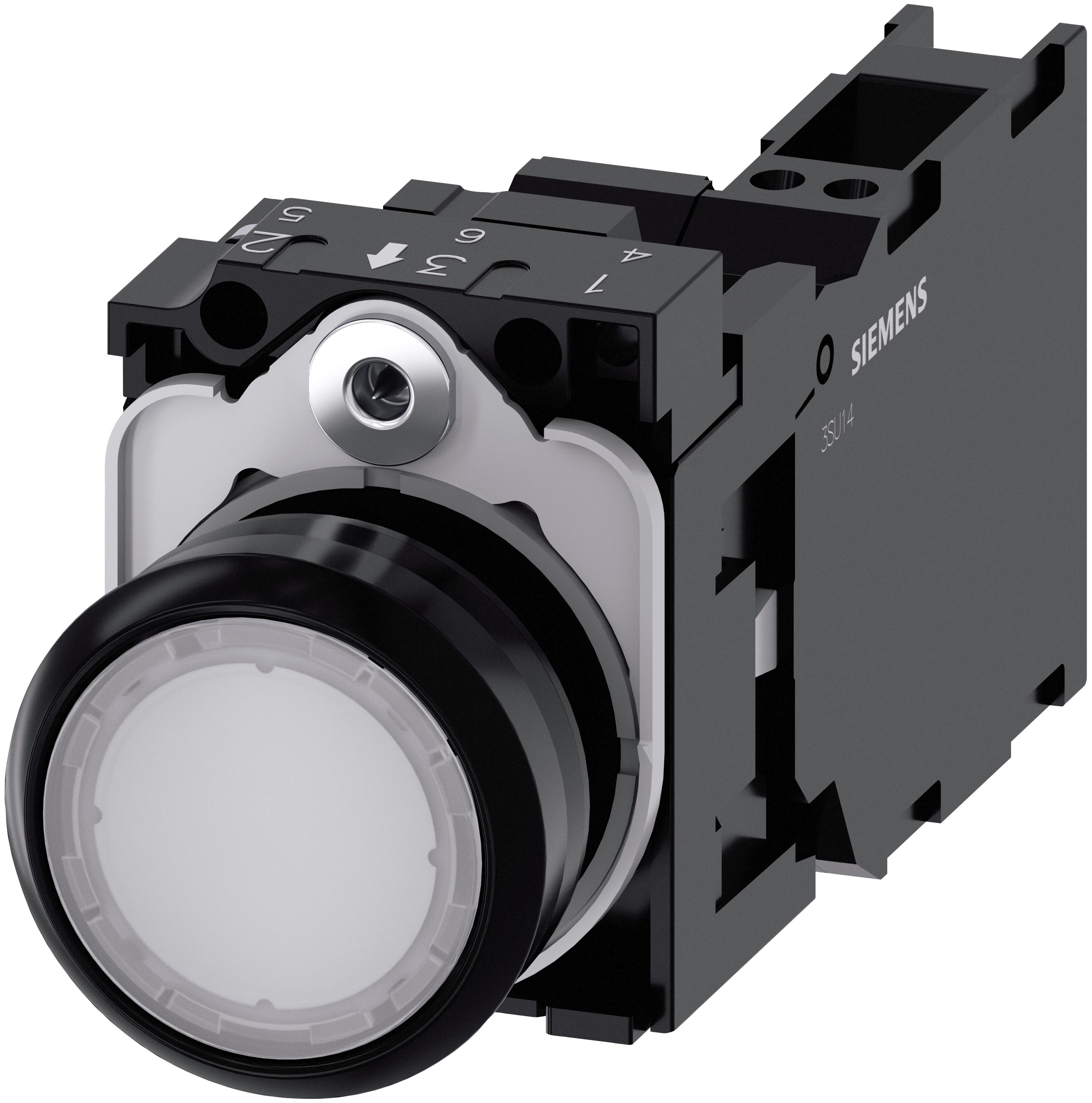 Siemens SIRIUS ACT 3SU11 Series Illuminated Push Button Switch, Plate, 22 mm Cutout White, SPST, IP66, IP67, IP69K