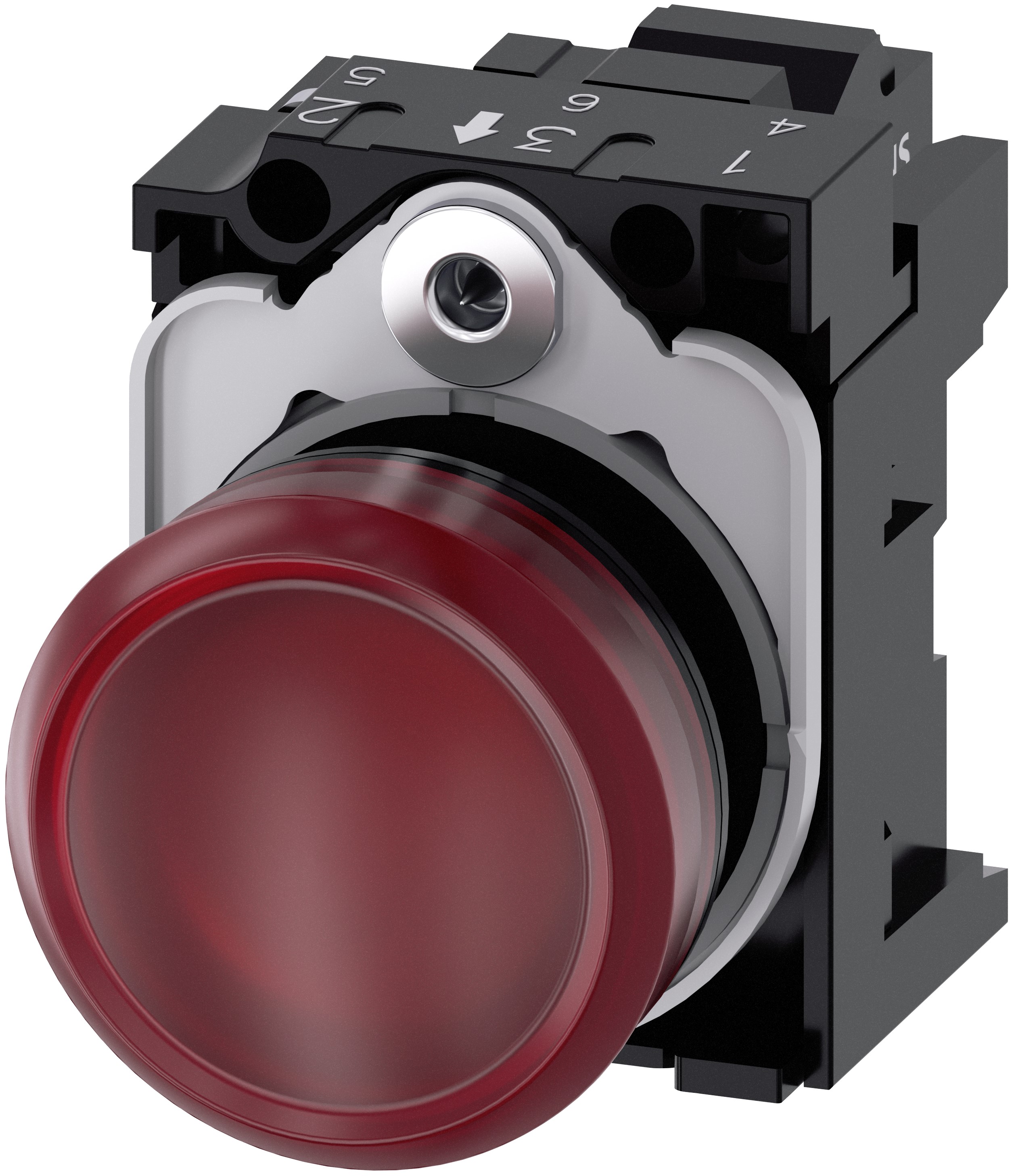 Siemens, SIRIUS ACT 3SU11, Panel Mount Red LED Indicator, 22 mm Cutout, IP69, IP66, IP67, IP20, Round, 24V ac/dc