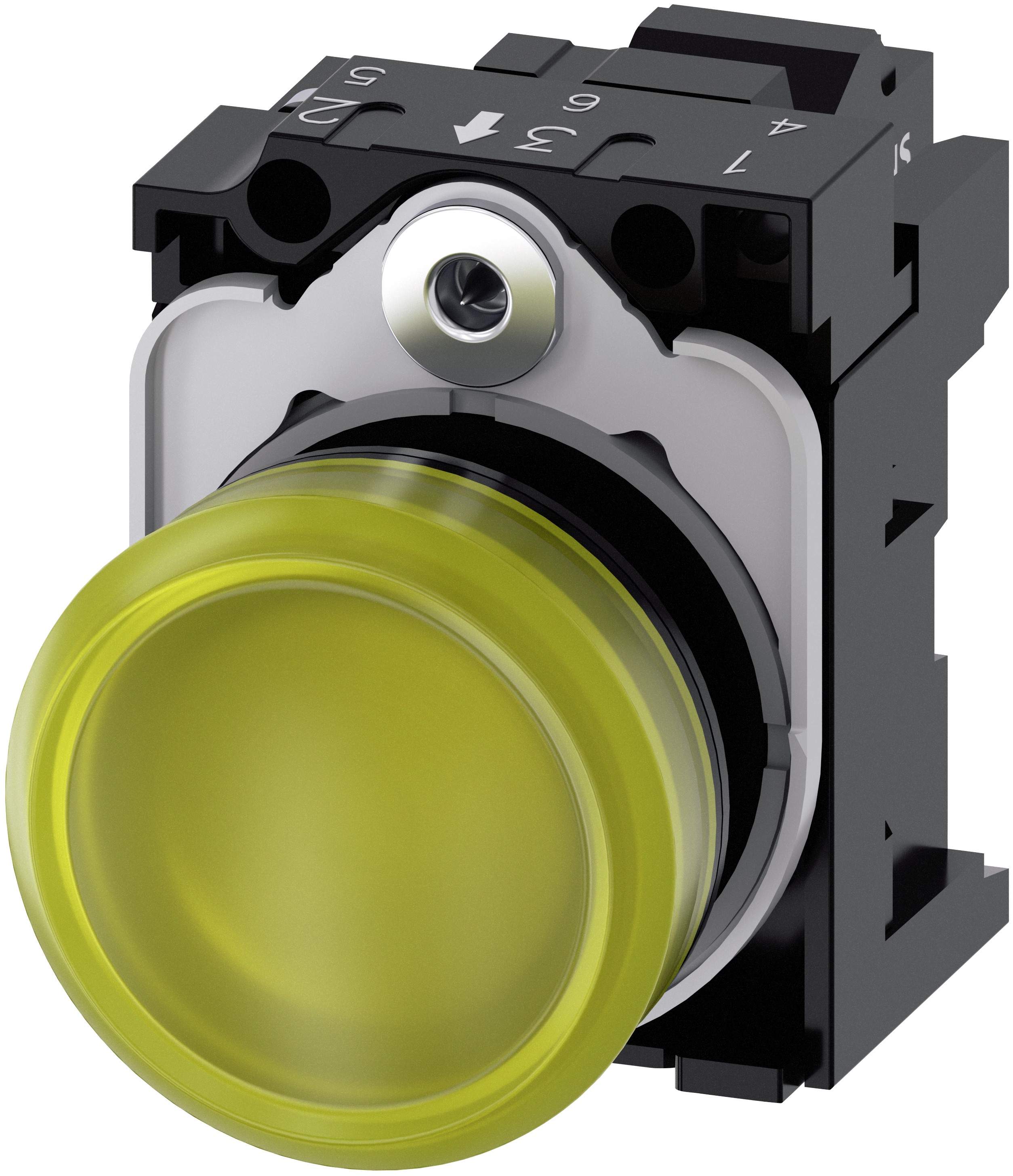 Siemens, SIRIUS ACT 3SU11, Panel Mount Yellow LED Indicator, 22 mm Cutout, IP67, IP66, IP20, IP69, Round, 24V ac/dc