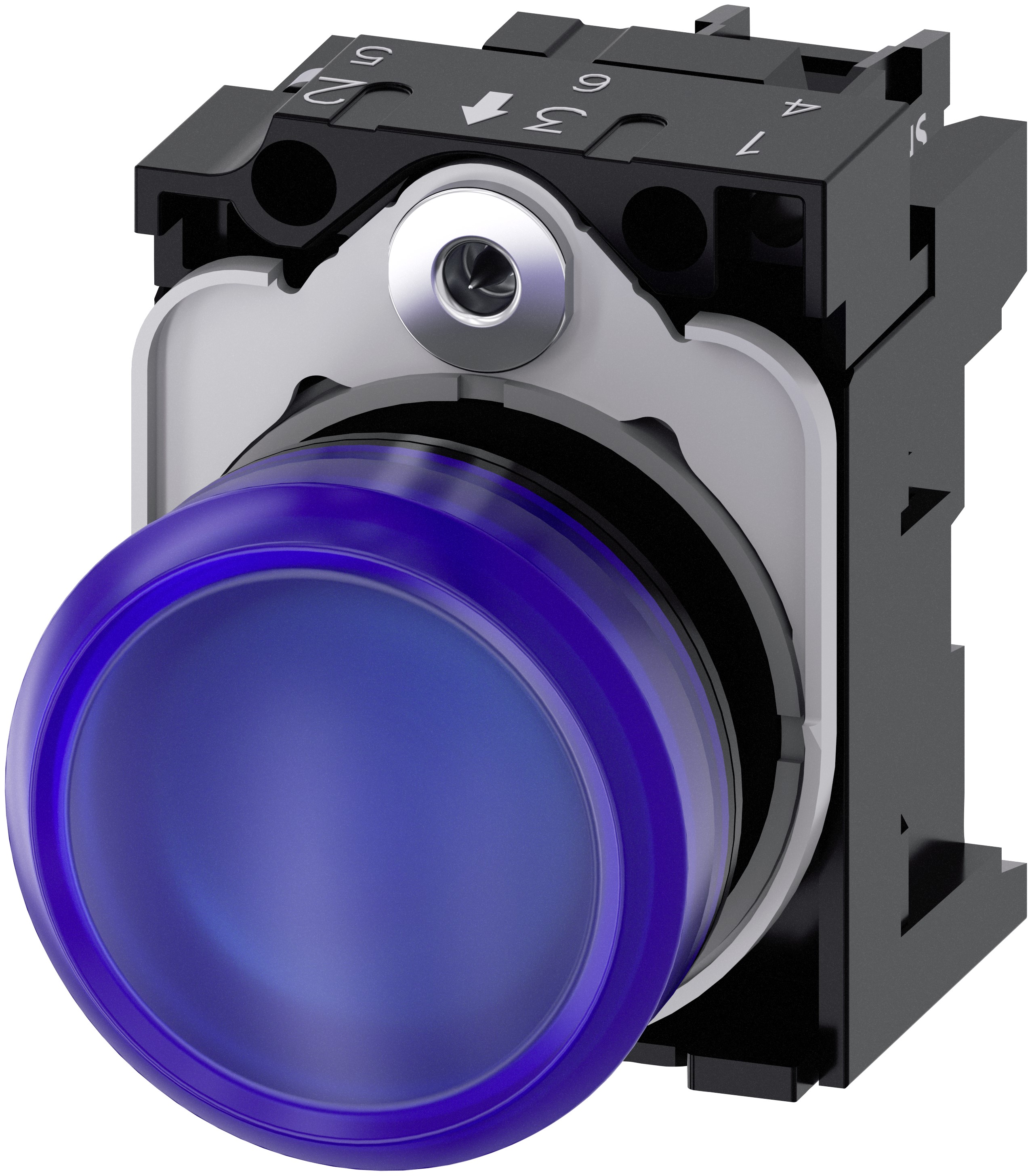 Siemens, SIRIUS ACT 3SU11, Panel Mount Blue LED Indicator, 22 mm Cutout, IP66, IP67, IP20, IP69, Round, 24V ac/dc
