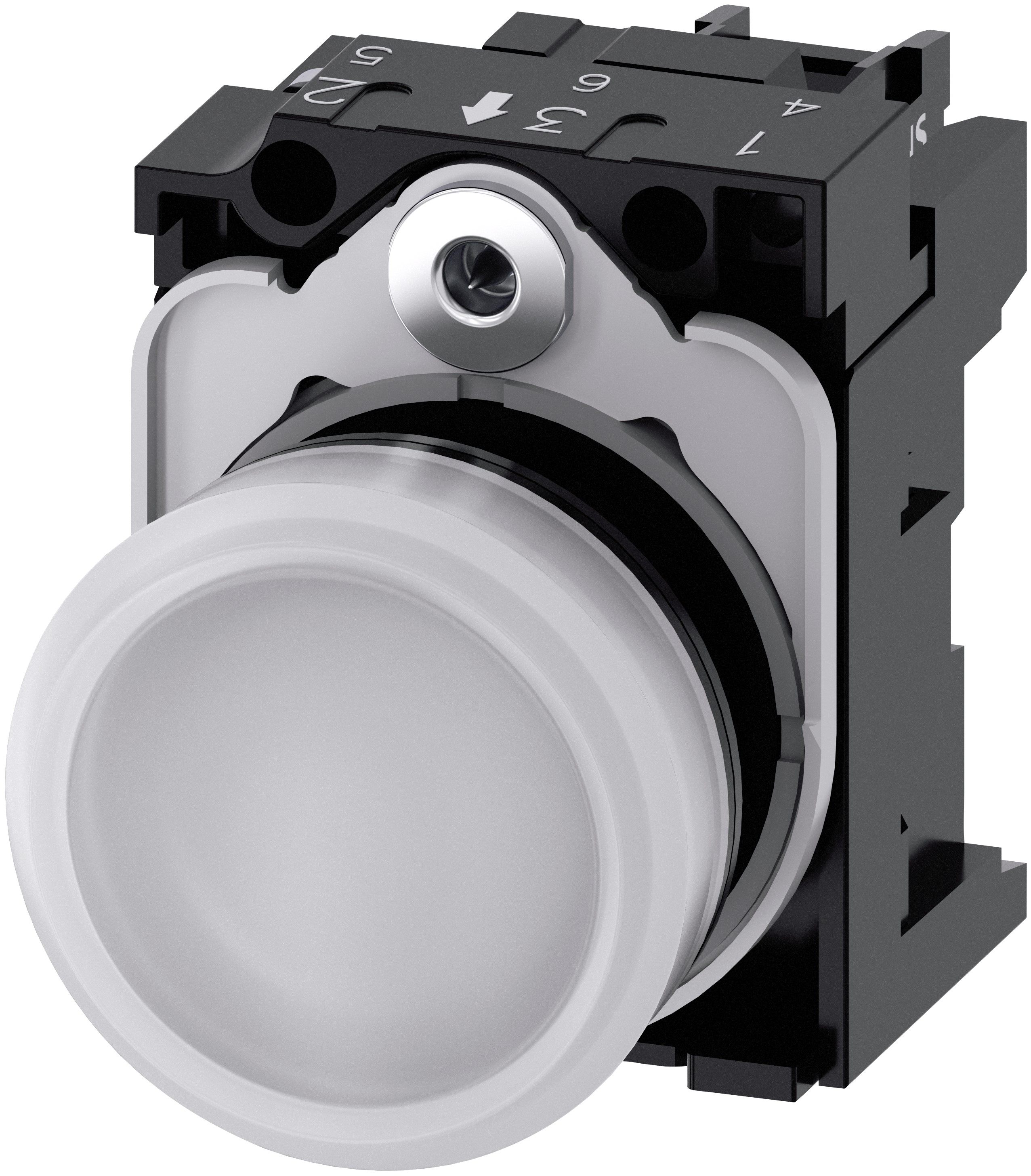 Siemens, SIRIUS ACT 3SU11, Panel Mount White LED Pilot Light, 22 mm Cutout, IP66, IP69K, IP67, Round, 24V ac/dc