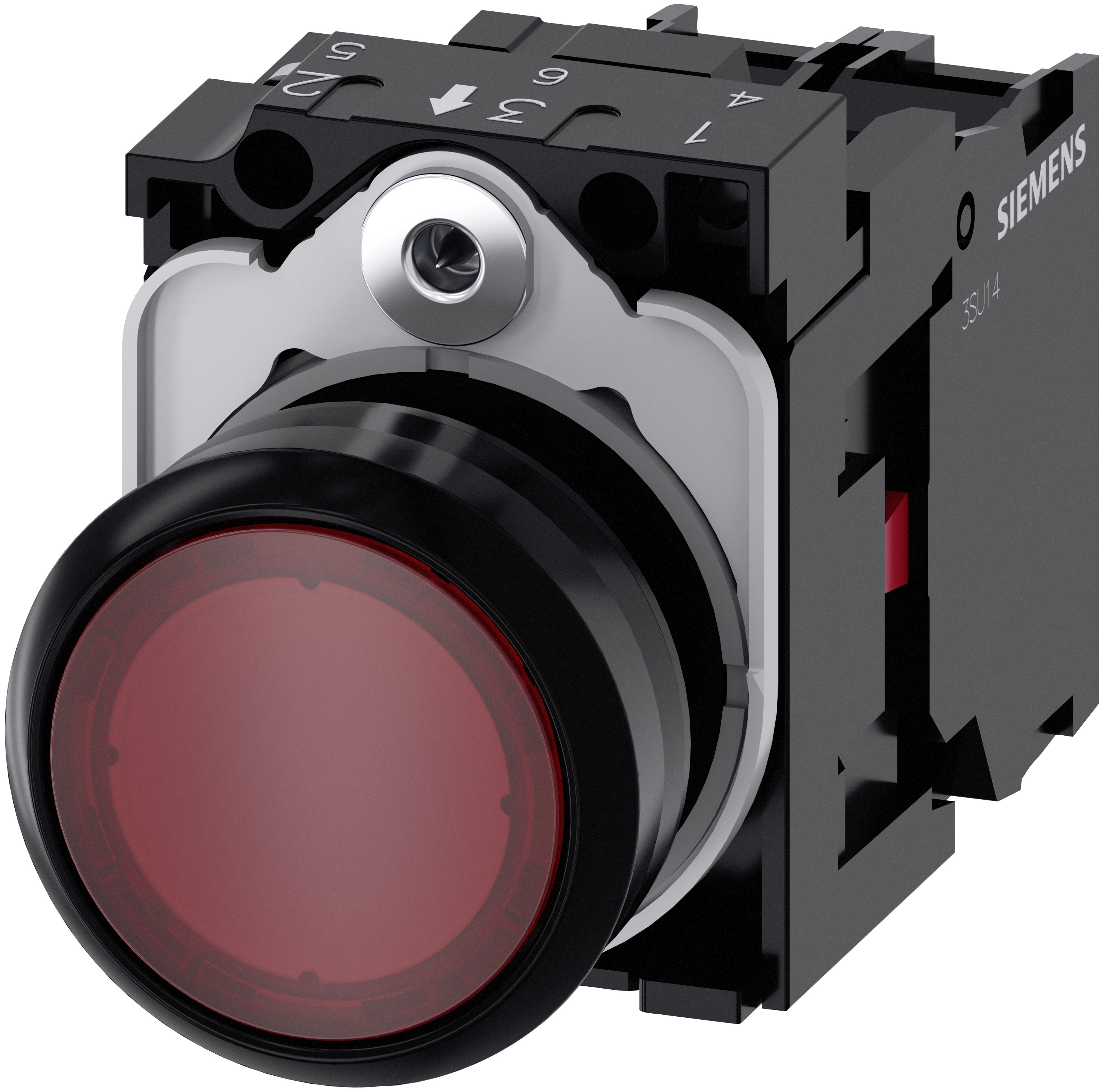 Siemens SIRIUS ACT 3SU11 Series Illuminated Push Button Switch, Plate, 22 mm Cutout Red, SPST, IP66, IP67, IP69K