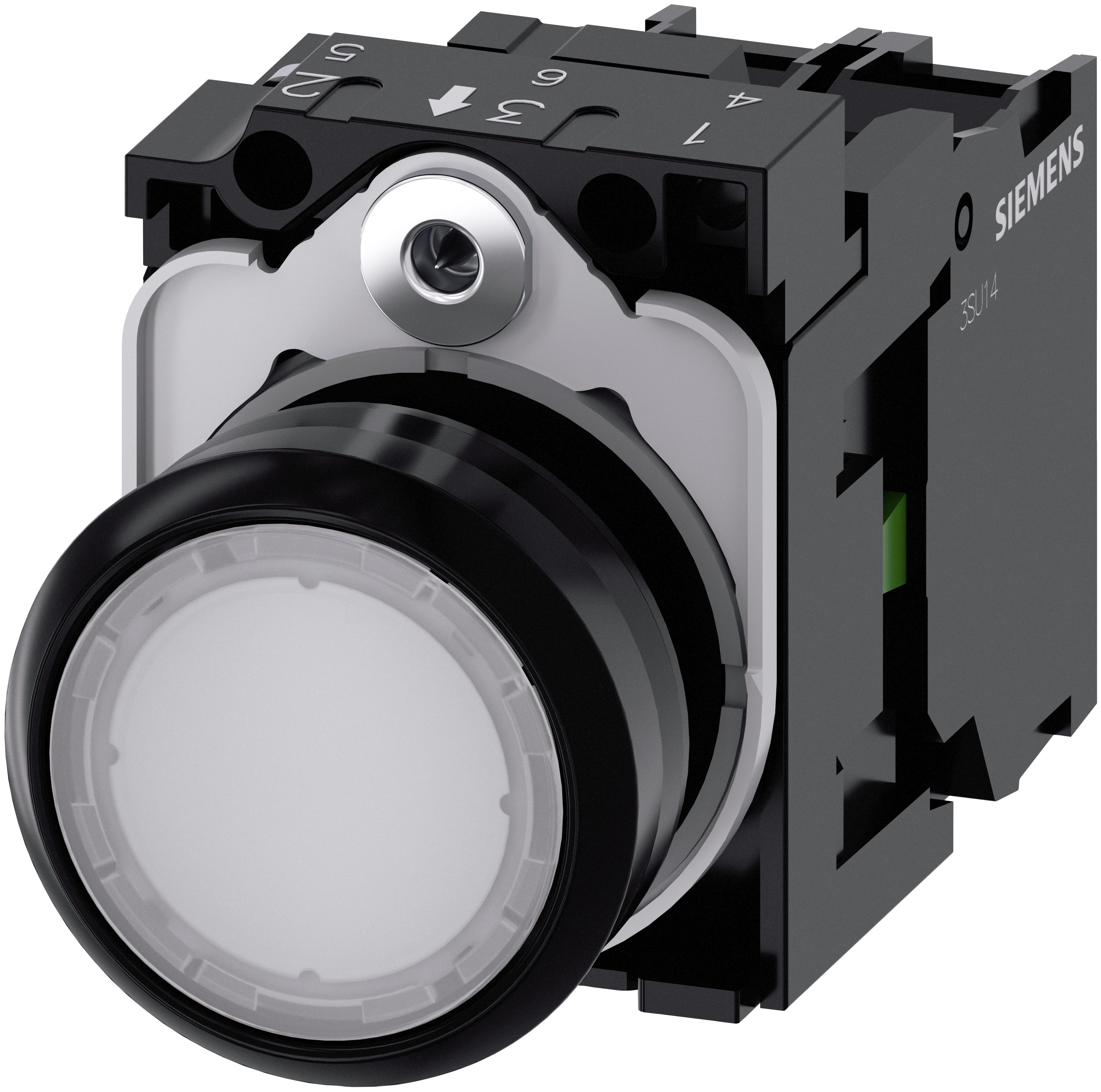 Siemens SIRIUS ACT 3SU11 Series Illuminated Push Button Switch, Plate, 22 mm Cutout White, SPST, IP66, IP67, IP69K