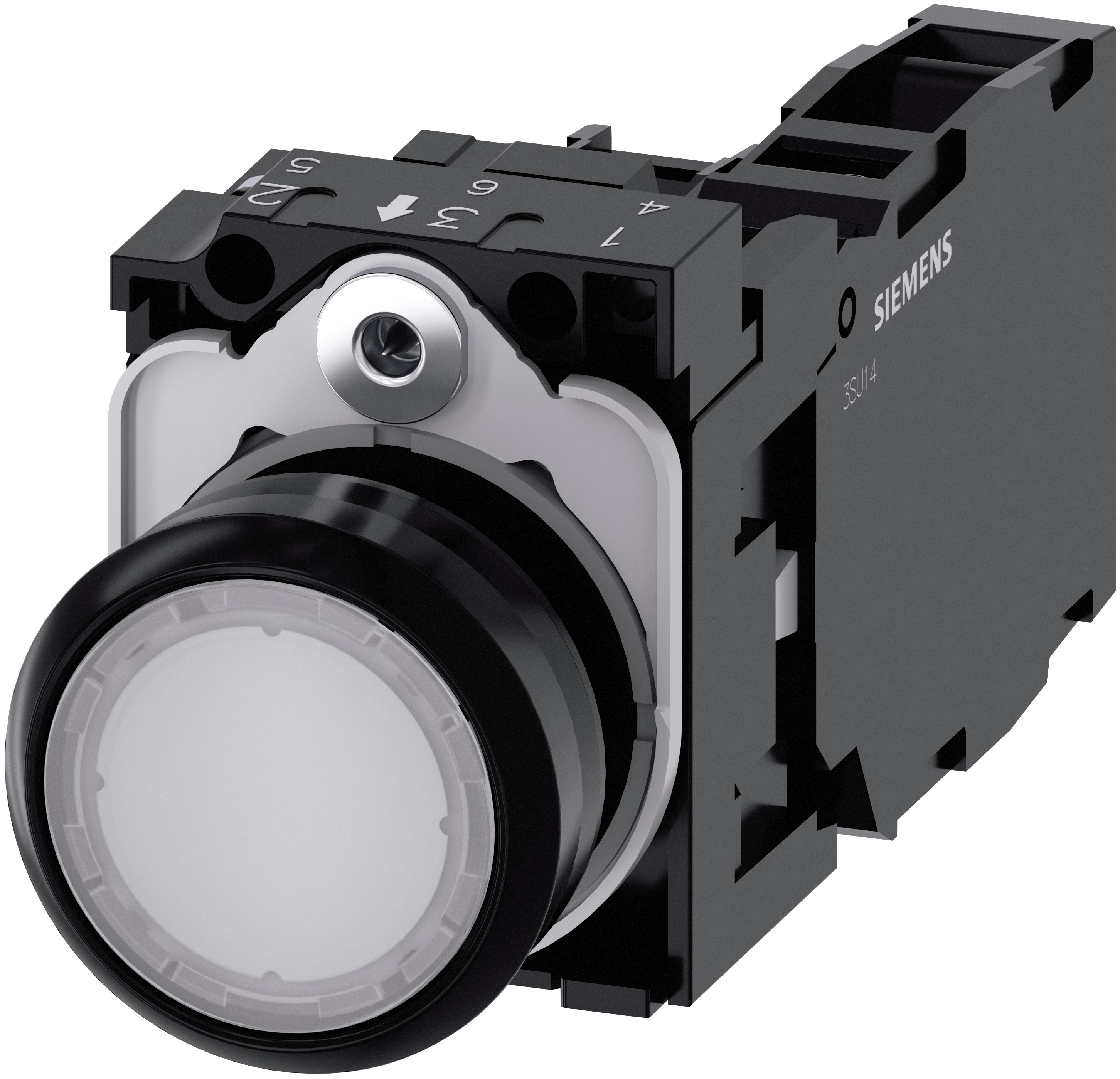 Siemens SIRIUS ACT 3SU11 Series Illuminated Push Button Switch, Plate, 22 mm Cutout White, SPST, IP66, IP67, IP69K