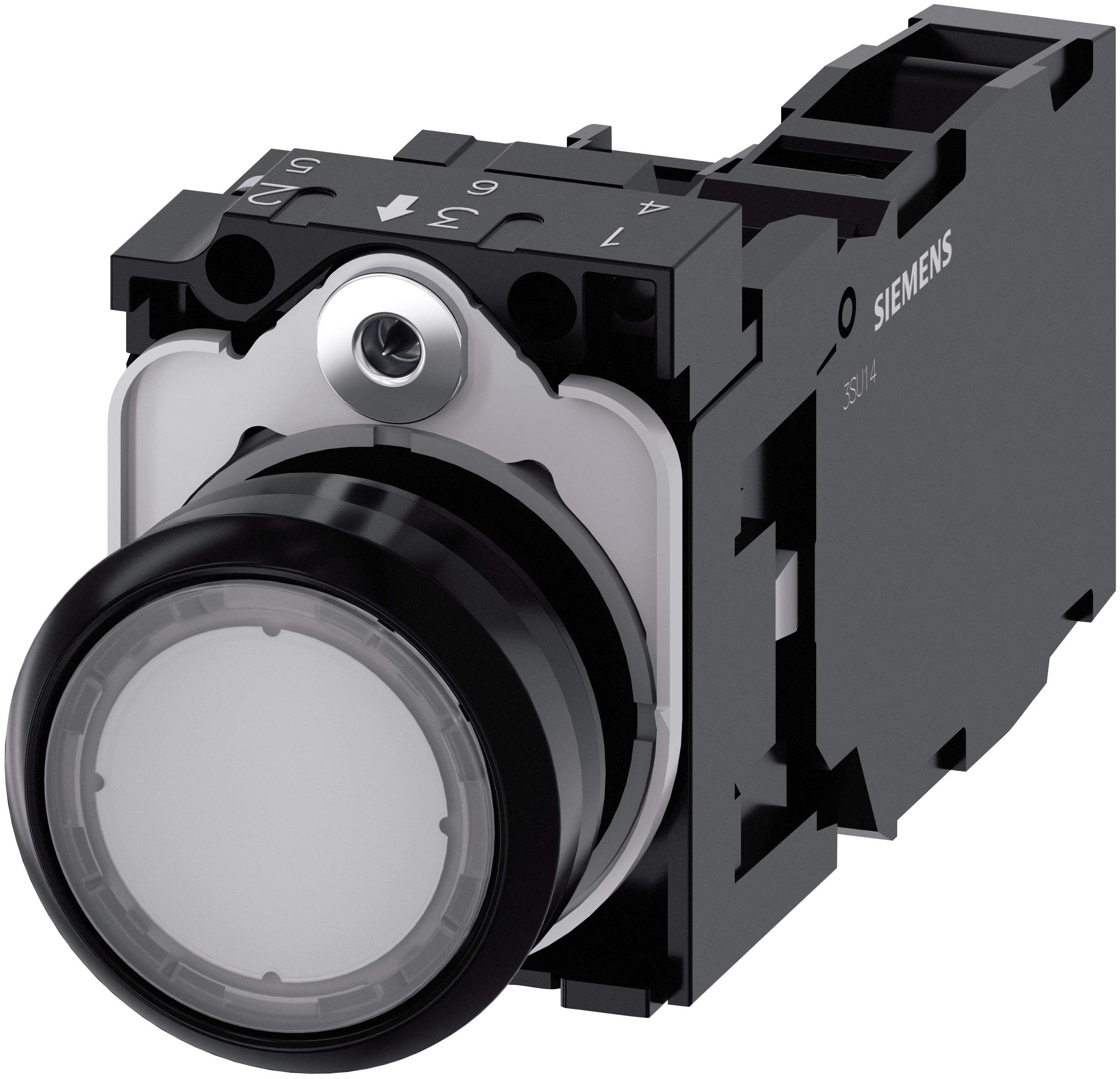 Siemens SIRIUS ACT 3SU11 Series Illuminated Push Button Switch, Plate, 22 mm Cutout Clear, SPST, IP66, IP67, IP69K