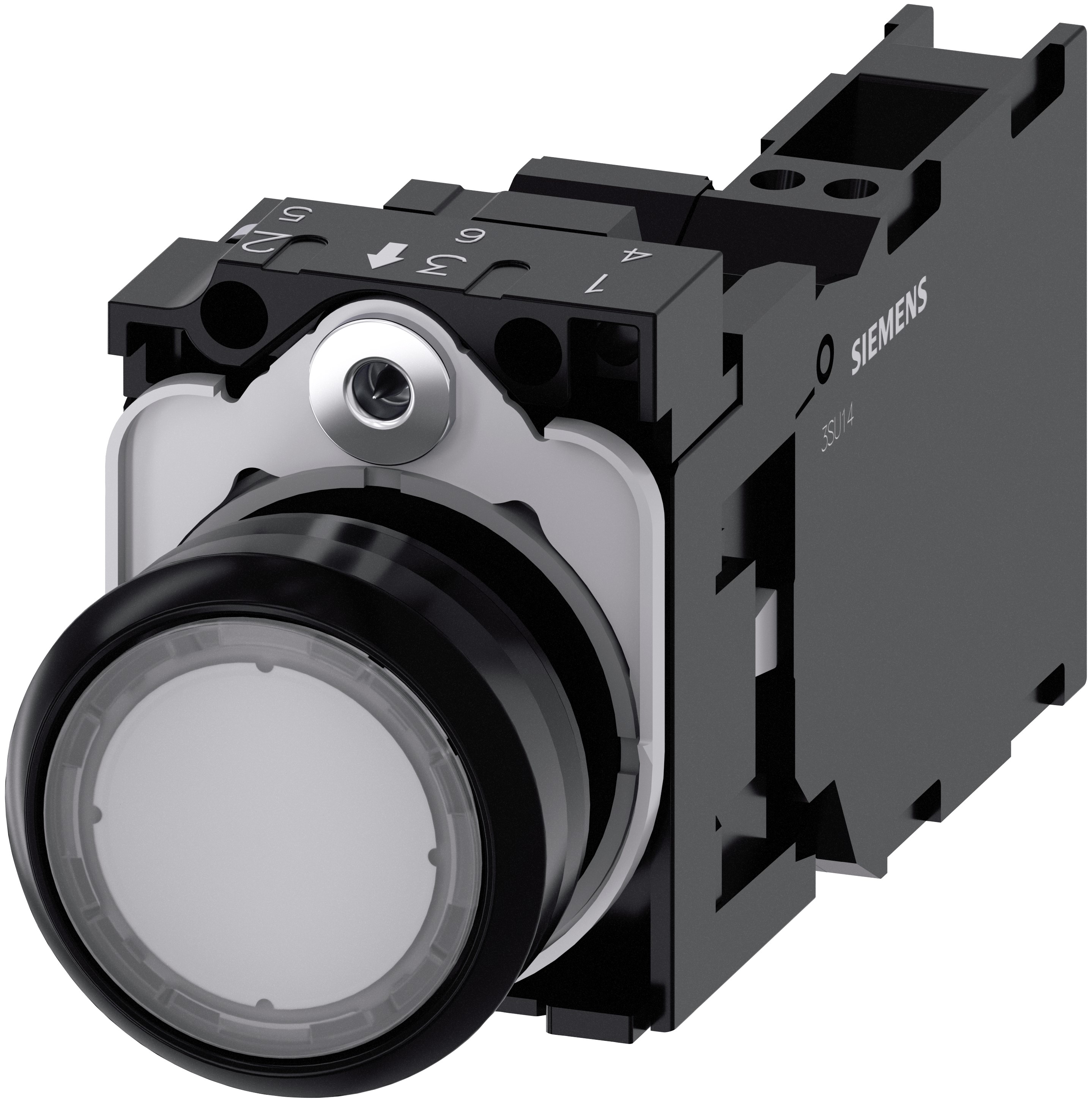 Siemens SIRIUS ACT 3SU11 Series Illuminated Push Button Switch, Plate, 22 mm Cutout Clear, SPST, IP66, IP67, IP69K