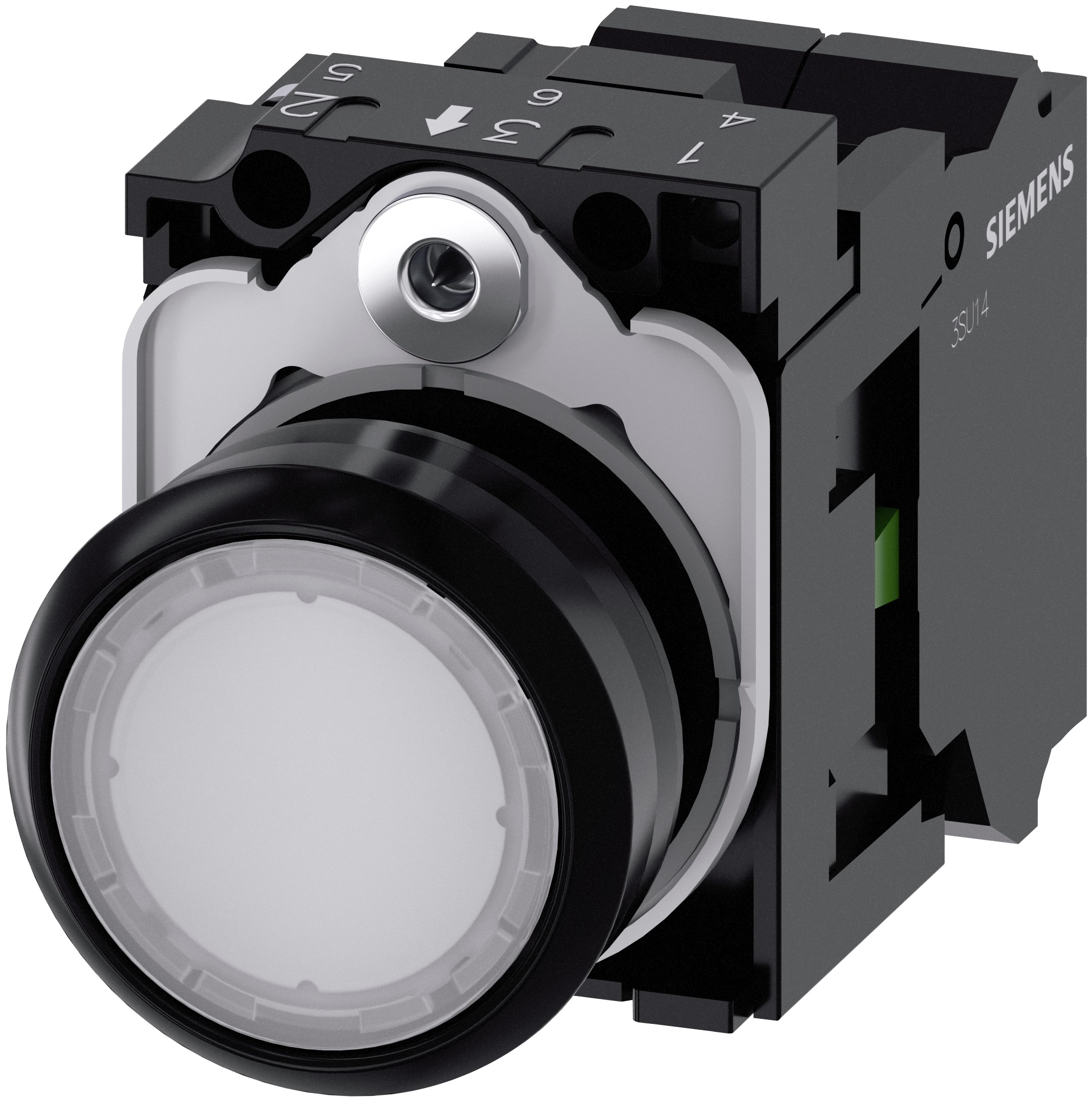 Siemens SIRIUS ACT 3SU11 Series Illuminated Push Button Switch, Plate, 22 mm Cutout White, SPST, IP66, IP67, IP69K