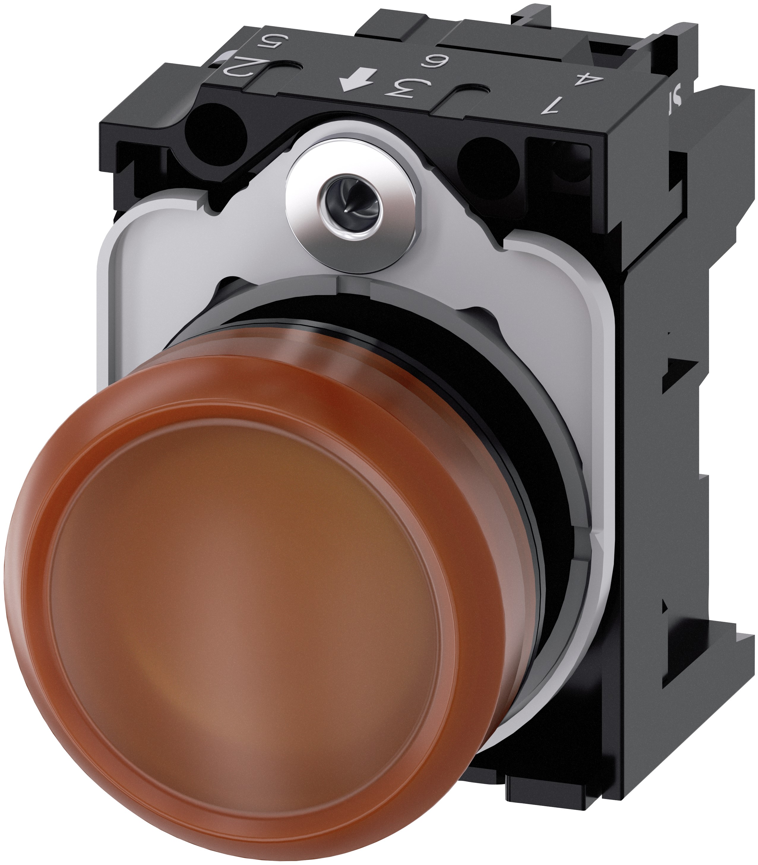 Siemens, SIRIUS ACT 3SU11, Panel Mount Orange LED Indicator, 22 mm Cutout, IP66, IP20, IP69, IP67, Round, 230V ac