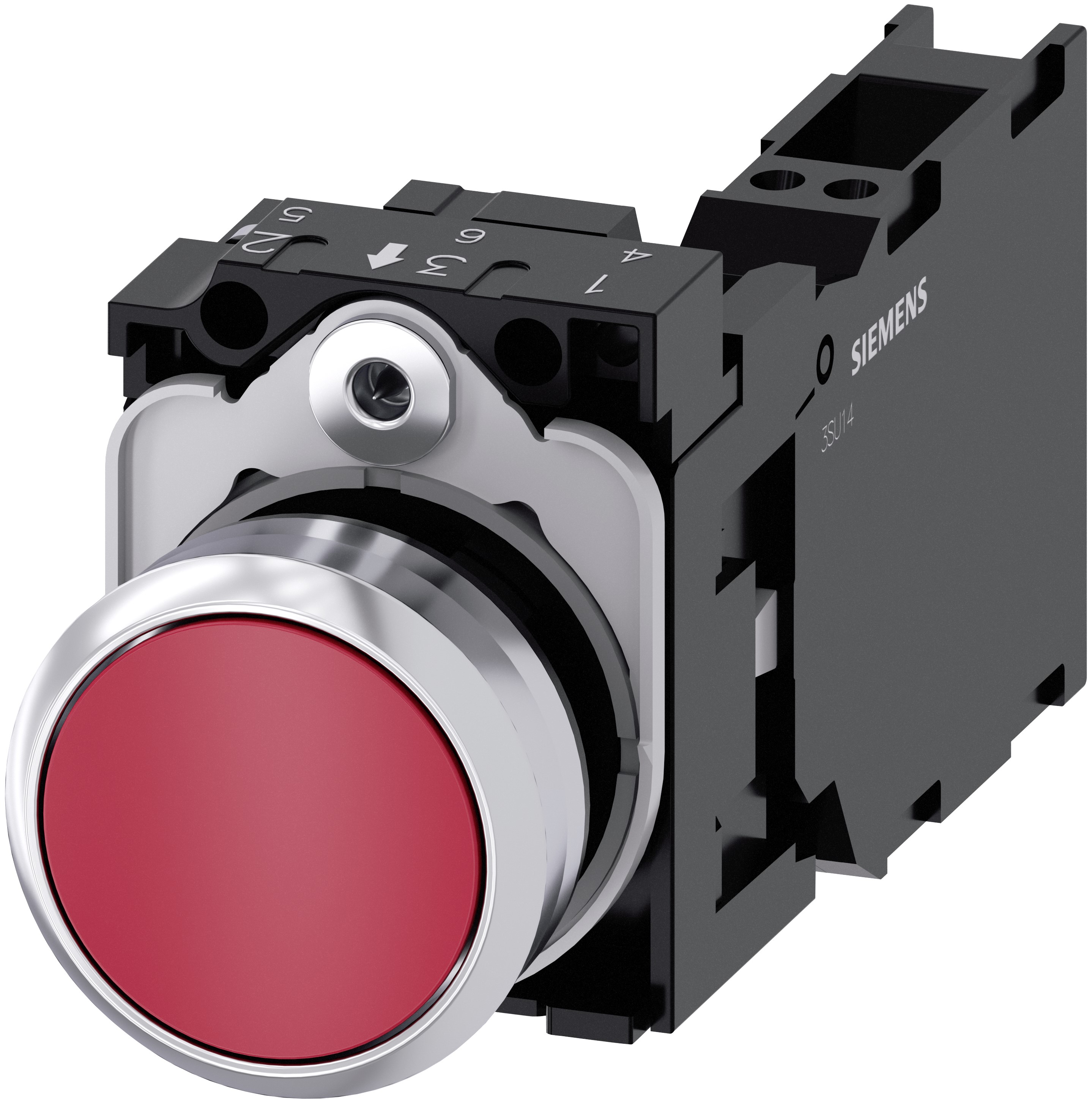 Siemens SIRIUS ACT 3SU11 Series Push Button Switch, Plate, 22 mm Cutout Red, SPST, IP66, IP67, IP69K