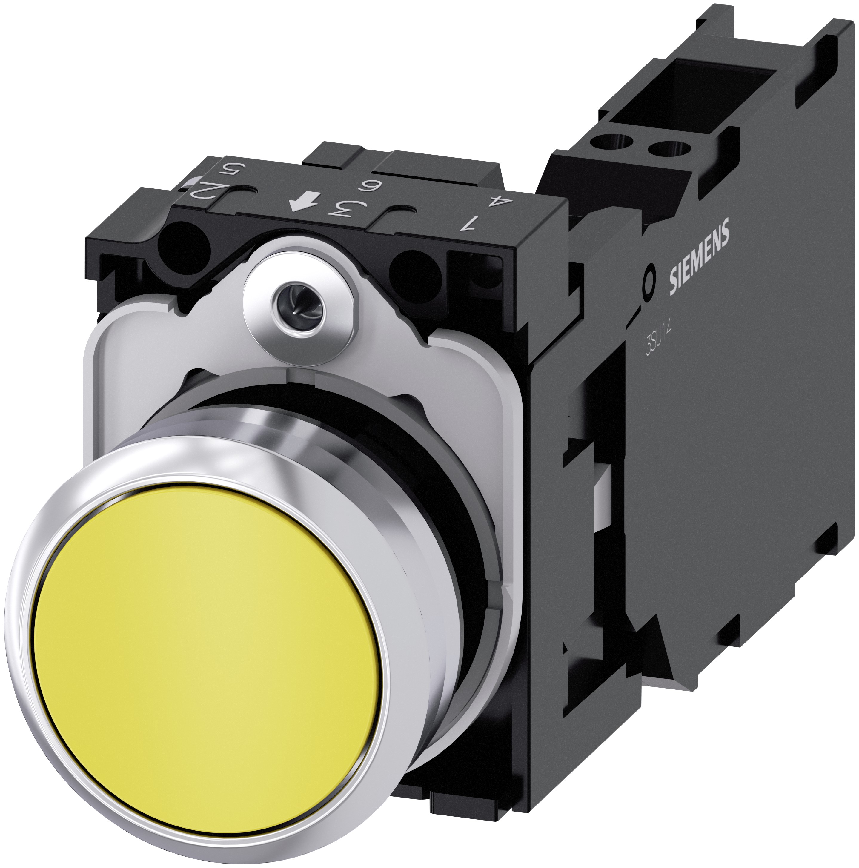Siemens SIRIUS ACT 3SU11 Series Push Button Switch, Plate, 22 mm Cutout Yellow, SPST, IP66, IP67, IP69K