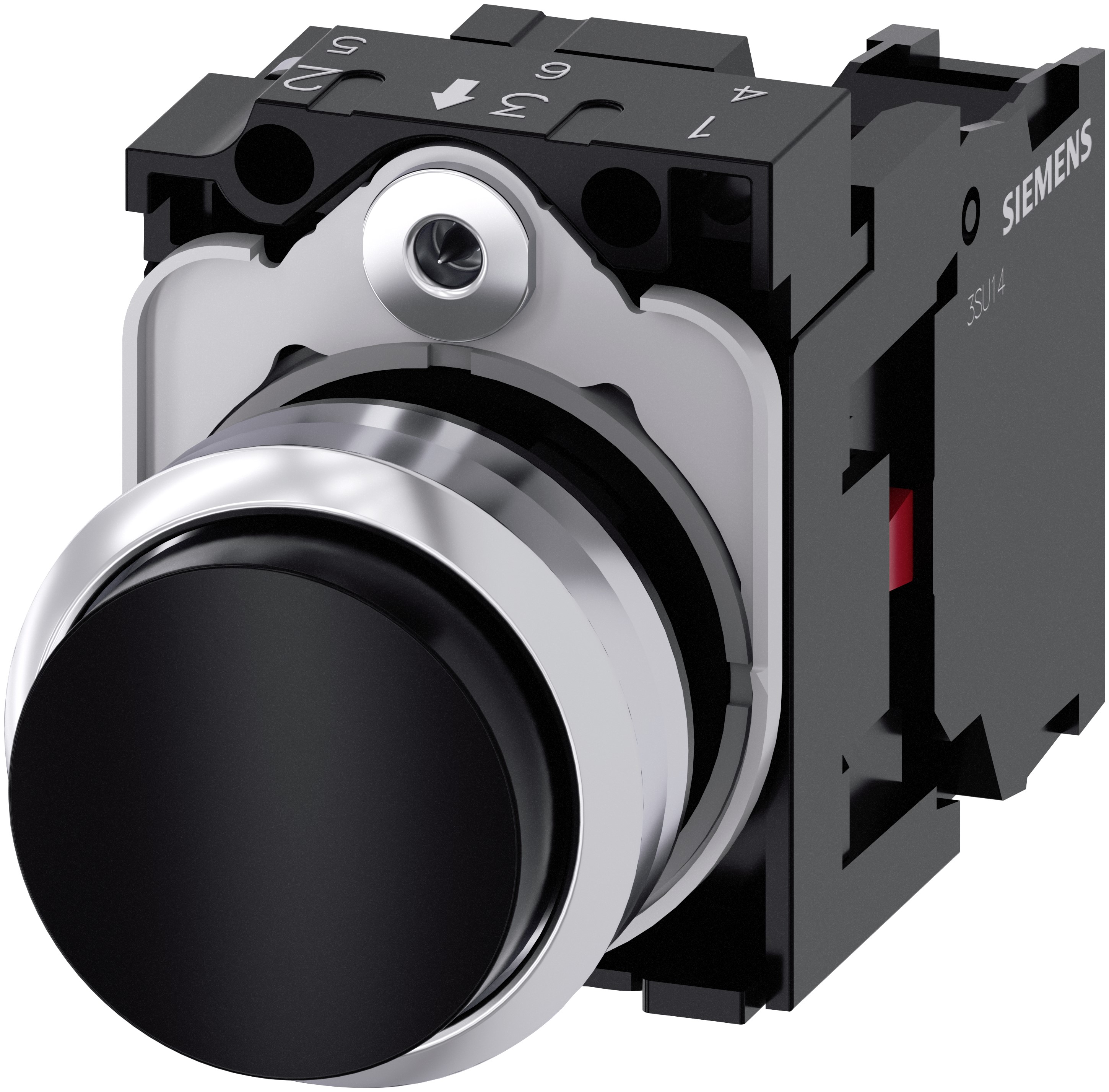 Siemens SIRIUS ACT 3SU11 Series Push Button Switch, Plate, 22 mm Cutout Black, SPST, IP66, IP67, IP69K