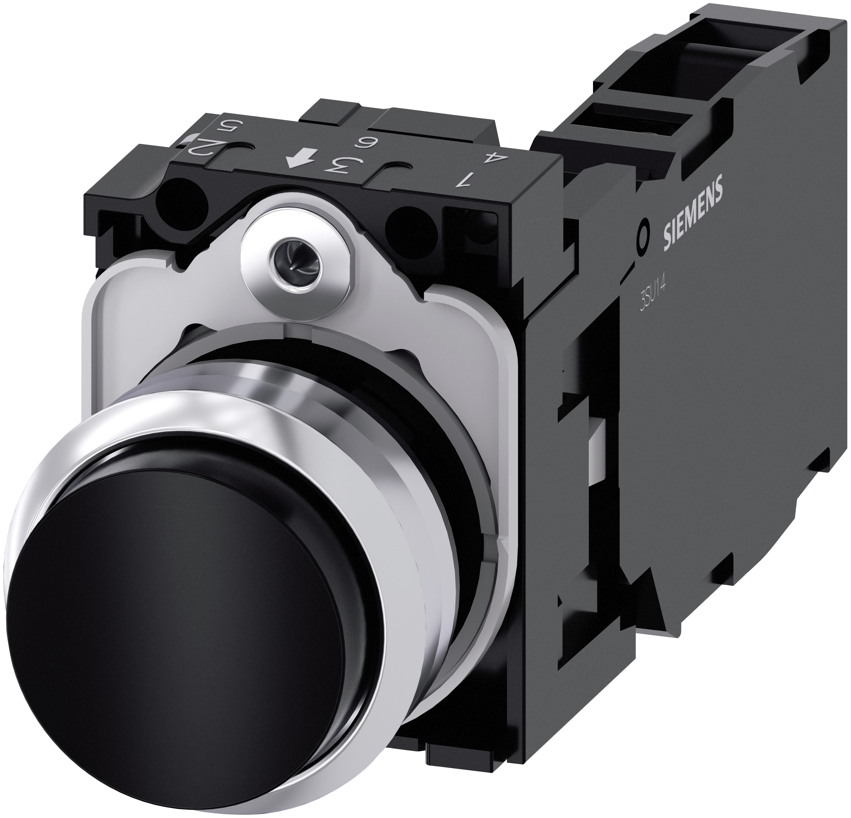 Siemens SIRIUS ACT 3SU11 Series Push Button Switch, Plate, 22 mm Cutout Black, SPST, IP66, IP67, IP69K