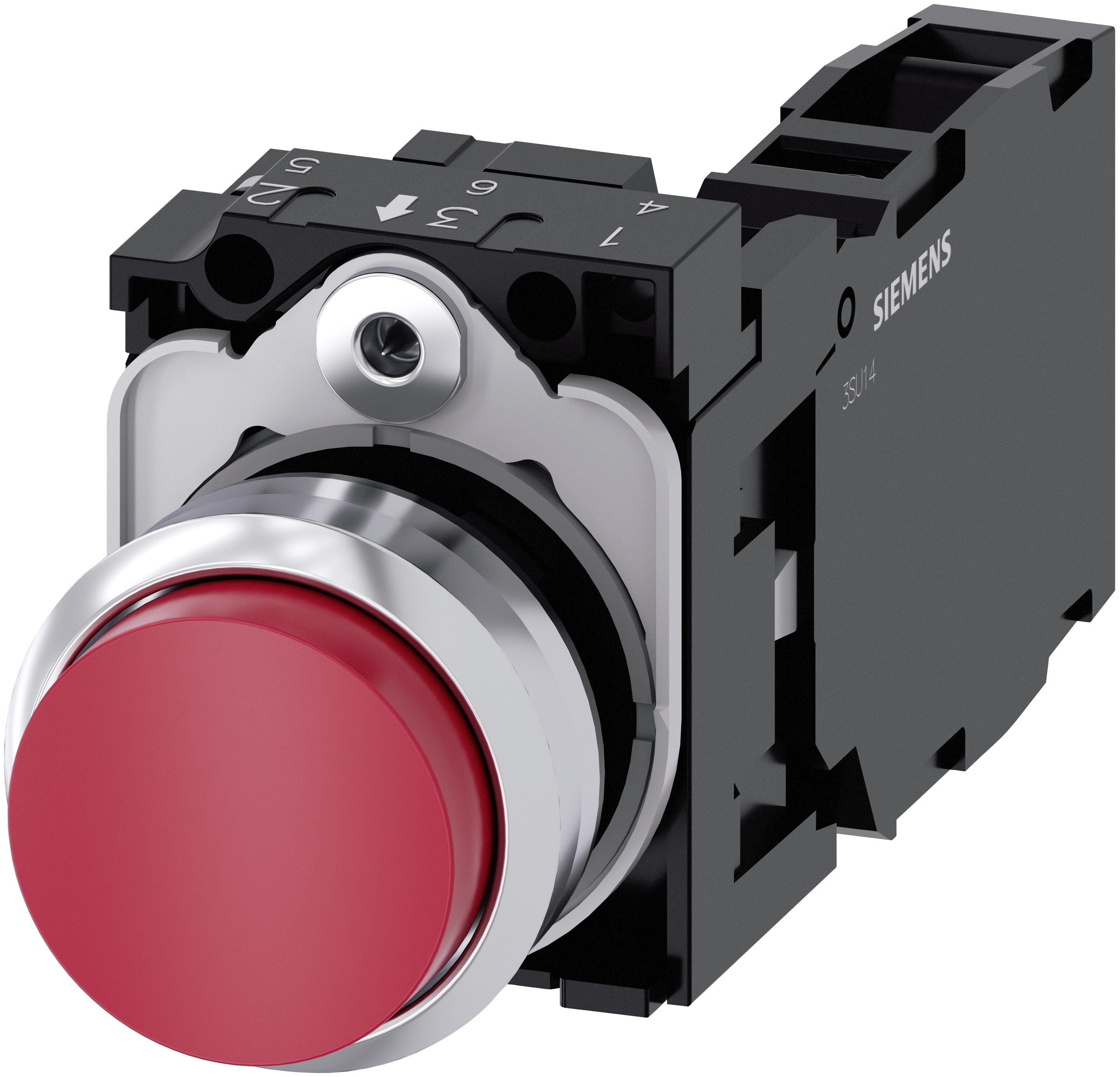 Siemens SIRIUS ACT 3SU11 Series Push Button Switch, Plate, 22 mm Cutout Red, SPST, IP66, IP67, IP69K