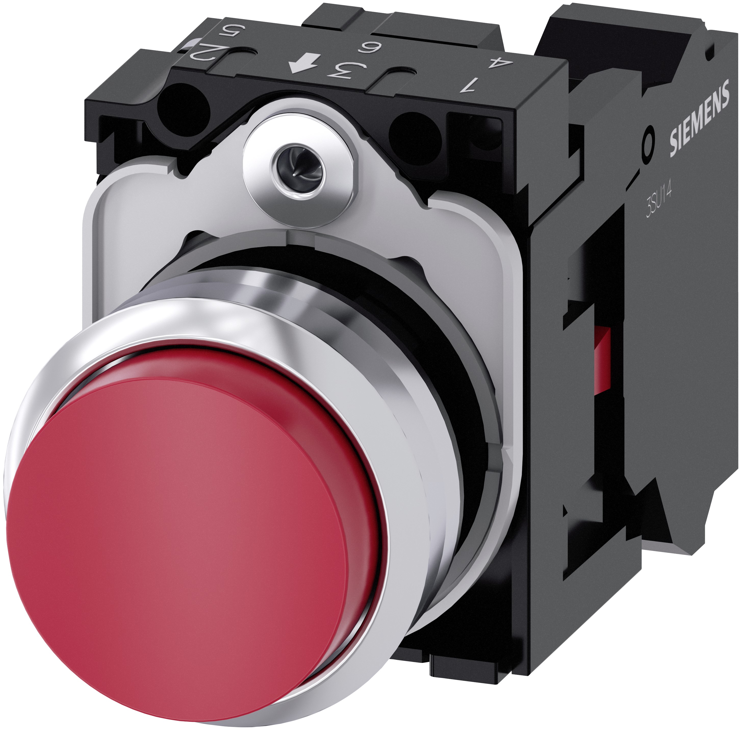 Siemens SIRIUS ACT 3SU11 Series Push Button Switch, Plate, 22 mm Cutout Red, SPST, IP66, IP67, IP69K
