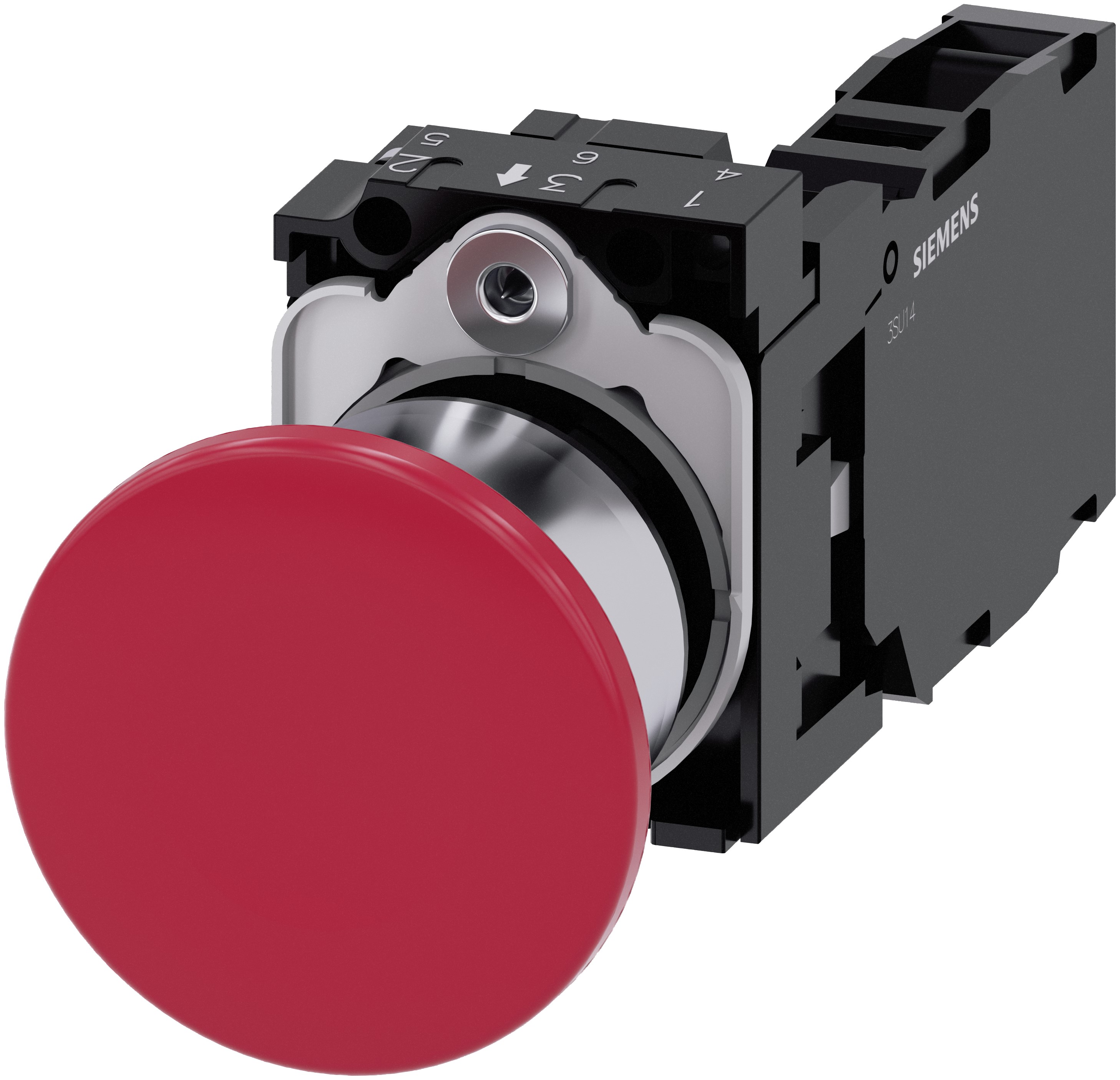 Siemens SIRIUS ACT 3SU11 Series Push Button Switch, Plate, 22 mm Cutout Red, SPST, IP66, IP67, IP69K