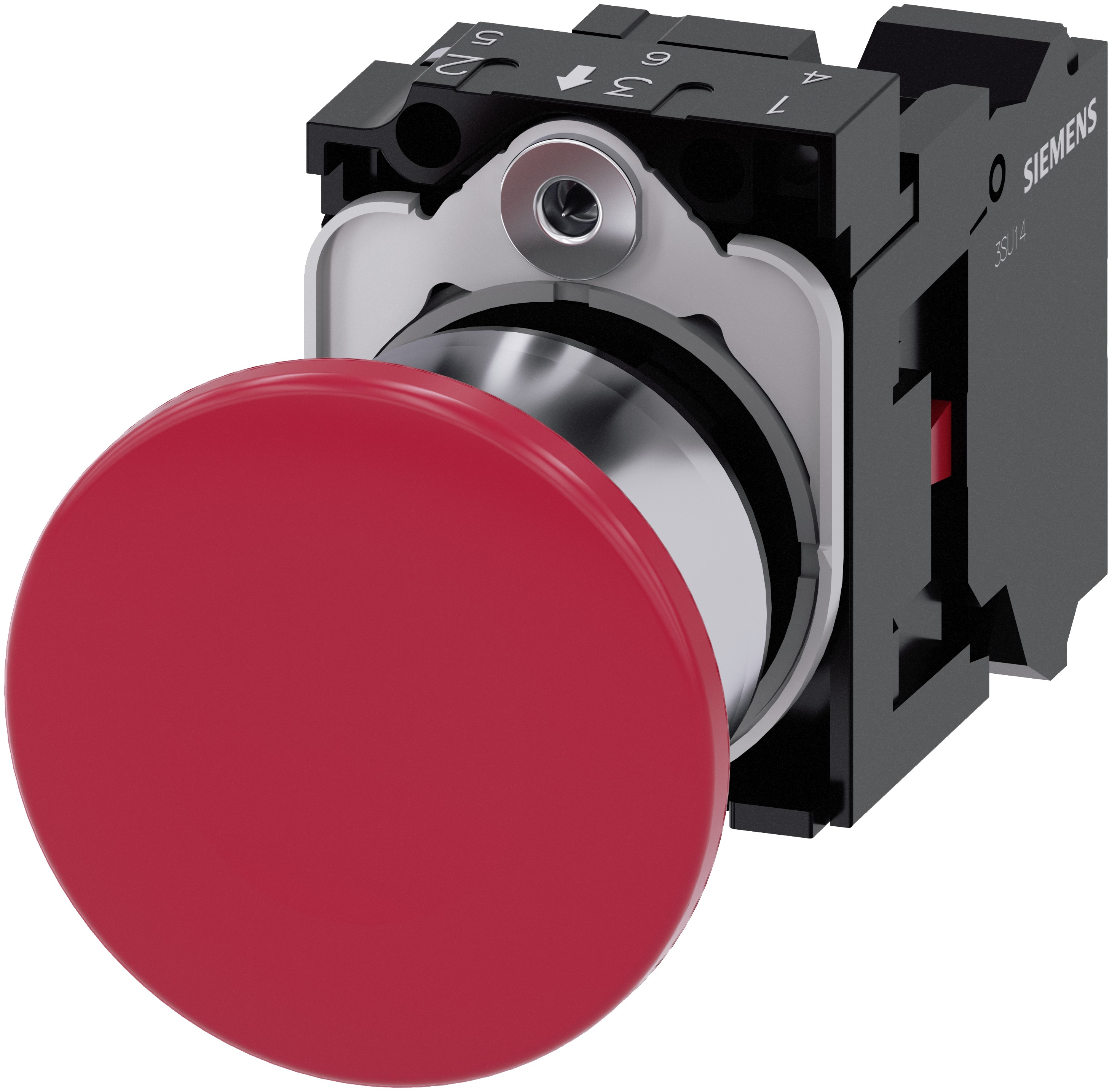 Siemens SIRIUS ACT 3SU11 Series Push Button Switch, Plate, 22 mm Cutout Red, SPST, IP66, IP67, IP69K