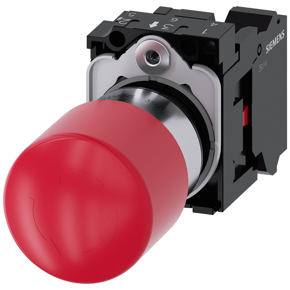 Siemens 3SU1 Series, Latching, Emergency Stop Push Button Head 33.8 mm Diameter