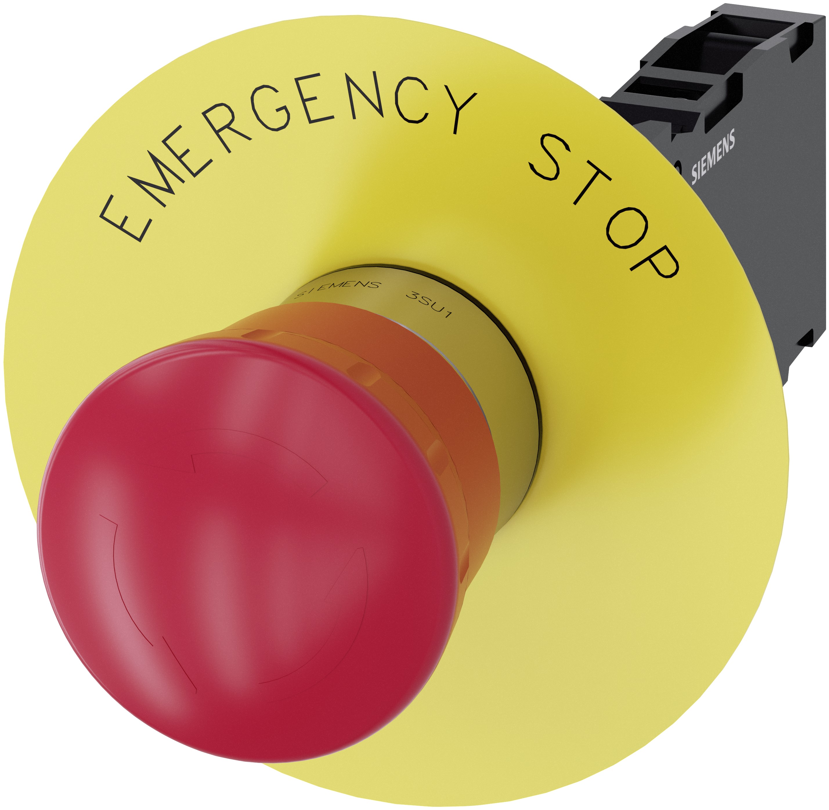 Siemens SIRIUS ACT 3SU11 Series Twist Release Emergency Stop Push Button, Plate, 22 mm Cutout, SPDT, IP69K, IP67, IP69,