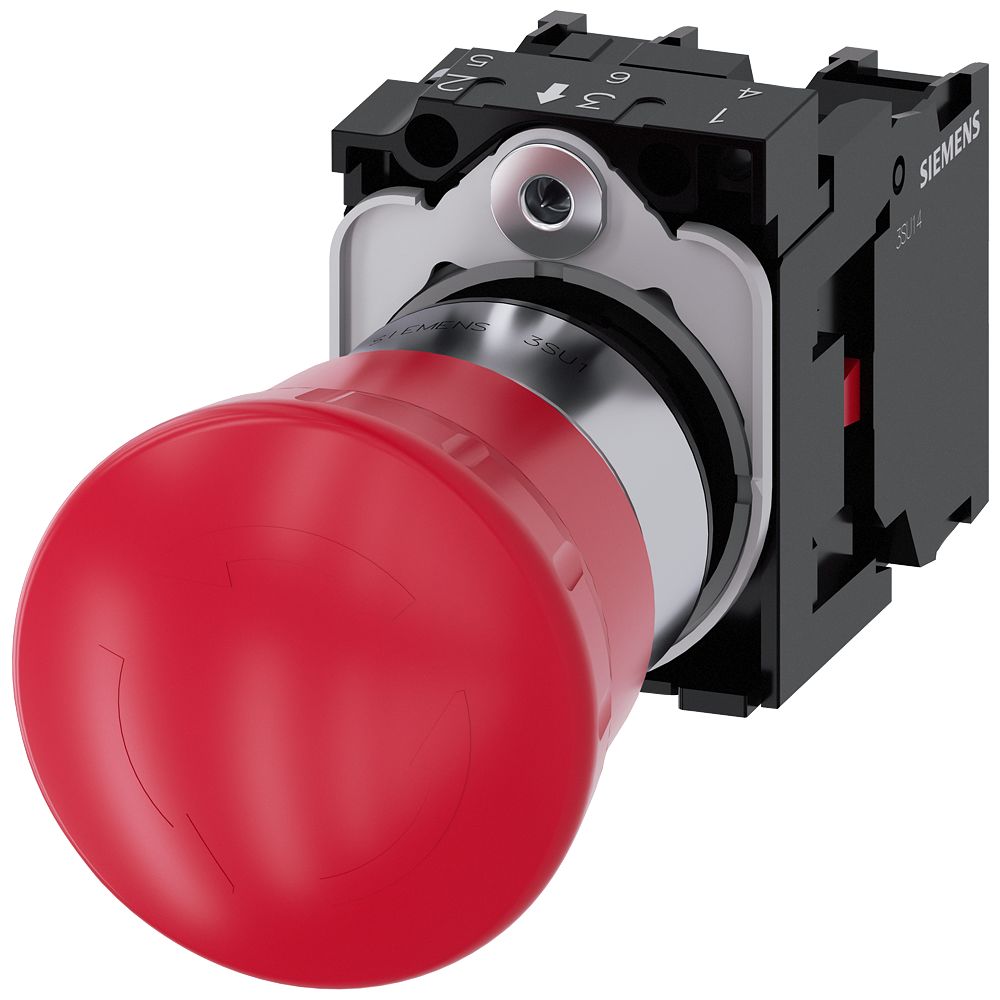Siemens 3SU1 Series, Latching, Emergency Stop Push Button Head 40 mm Diameter