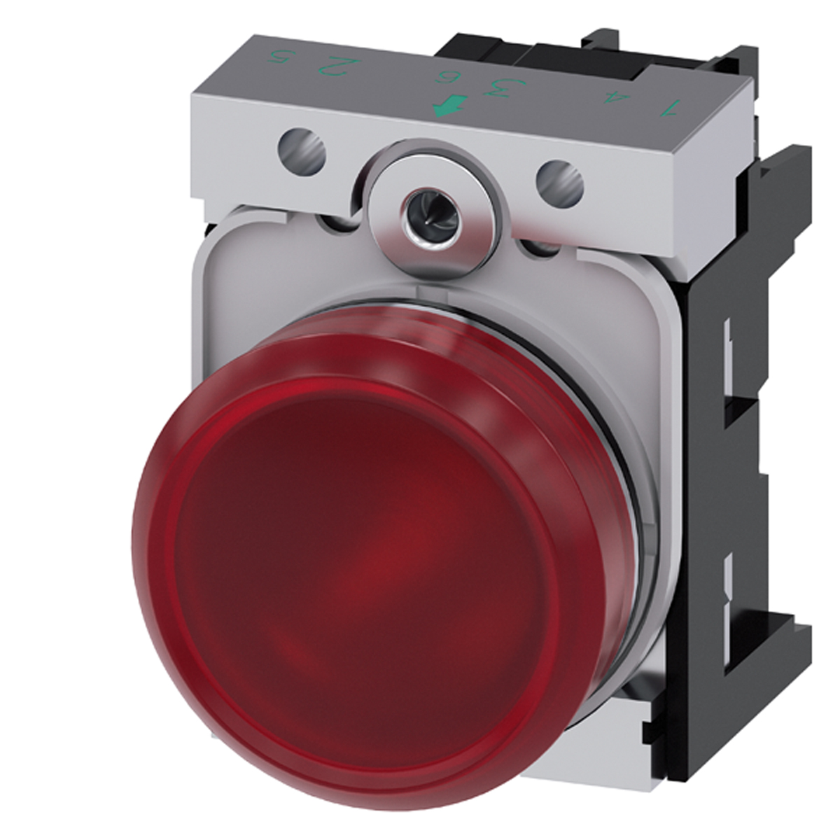 Siemens, SIRIUS ACT 3SU11, Panel Mount Red LED Pilot Light, 22 mm Cutout, IP20, Round, 24V ac/dc