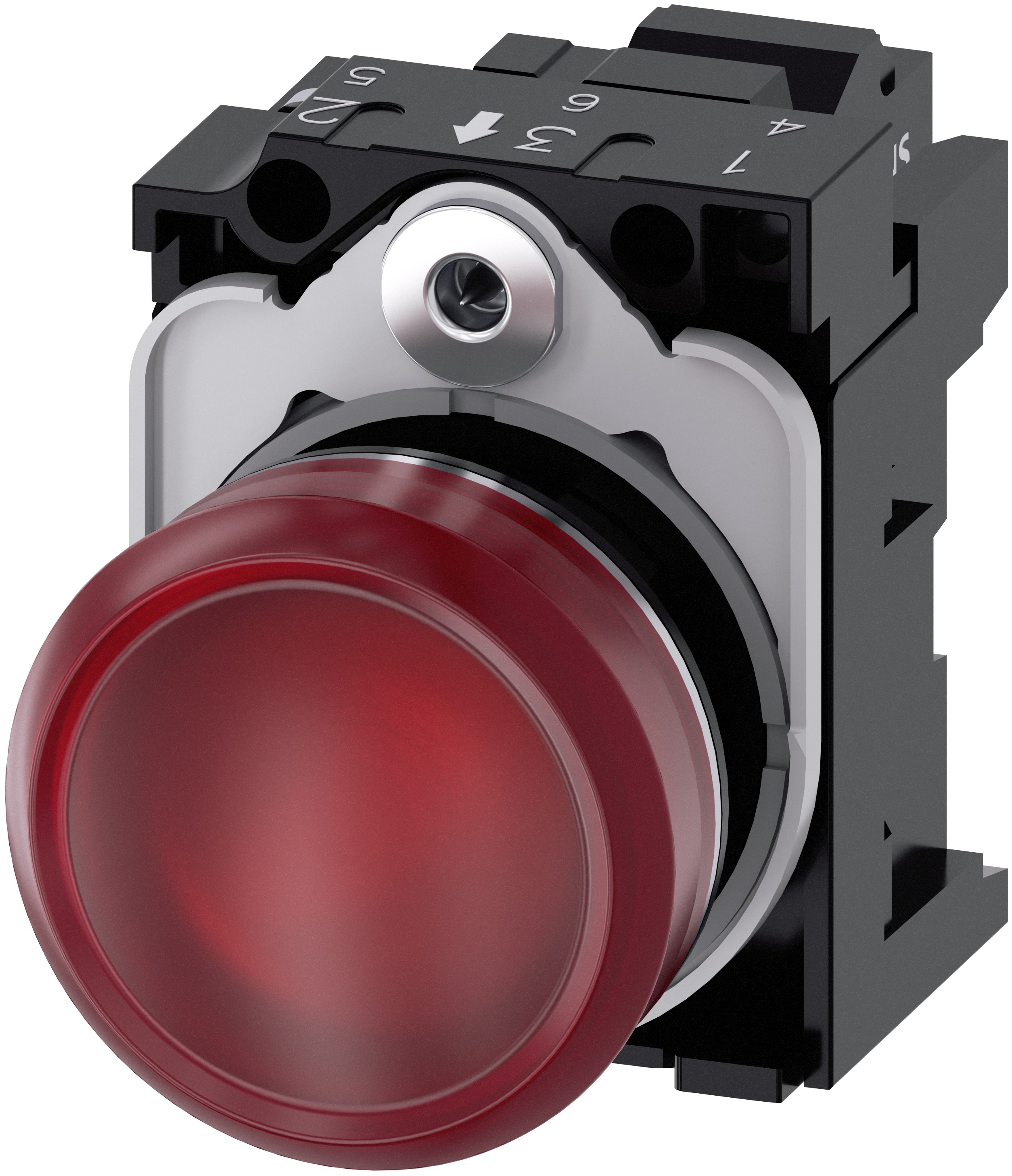 Siemens, SIRIUS ACT 3SU11, Panel Mount Red LED Indicator, 22 mm Cutout, IP66, IP20, IP67, IP69, Round, 24V ac/dc