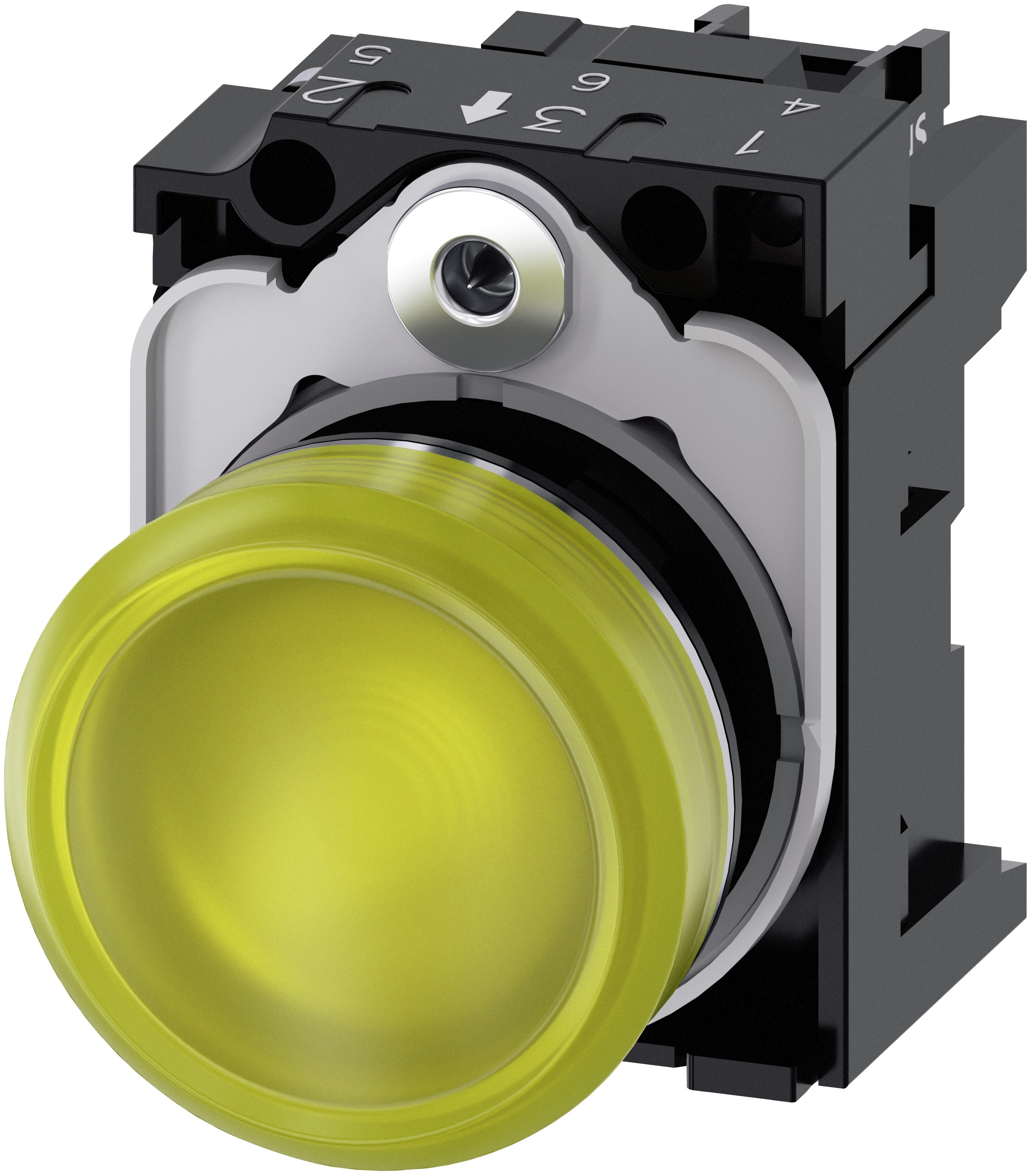 Siemens, SIRIUS ACT 3SU11, Panel Mount Yellow LED Indicator, 22 mm Cutout, IP66, IP67, IP20, IP69, Round, 24V ac/dc