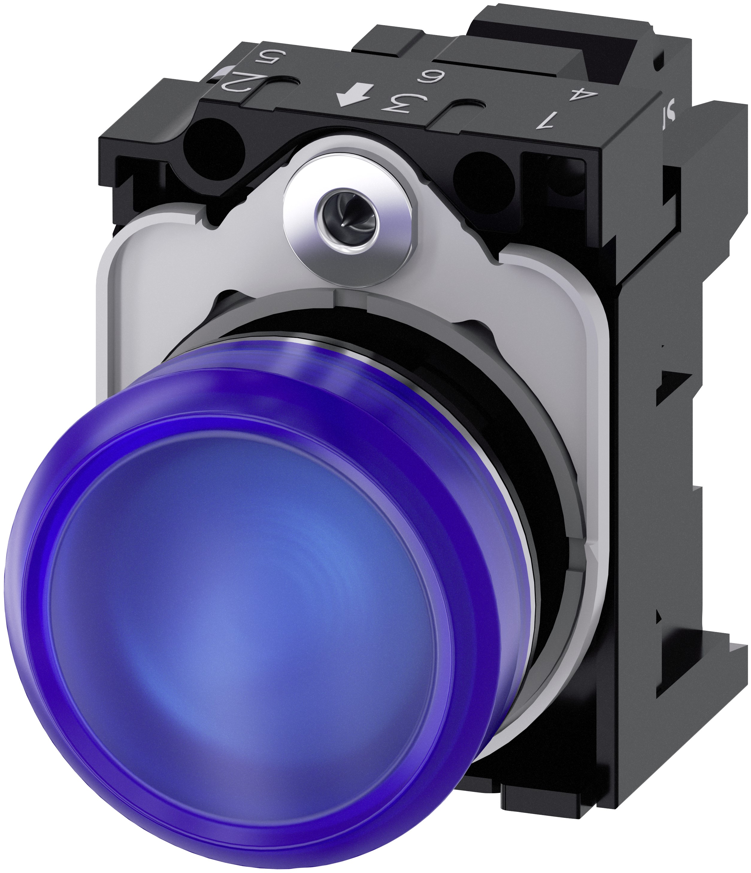 Siemens, SIRIUS ACT 3SU11, Panel Mount Blue LED Indicator, 22 mm Cutout, IP67, IP66, IP20, IP69, Round, 24V ac/dc