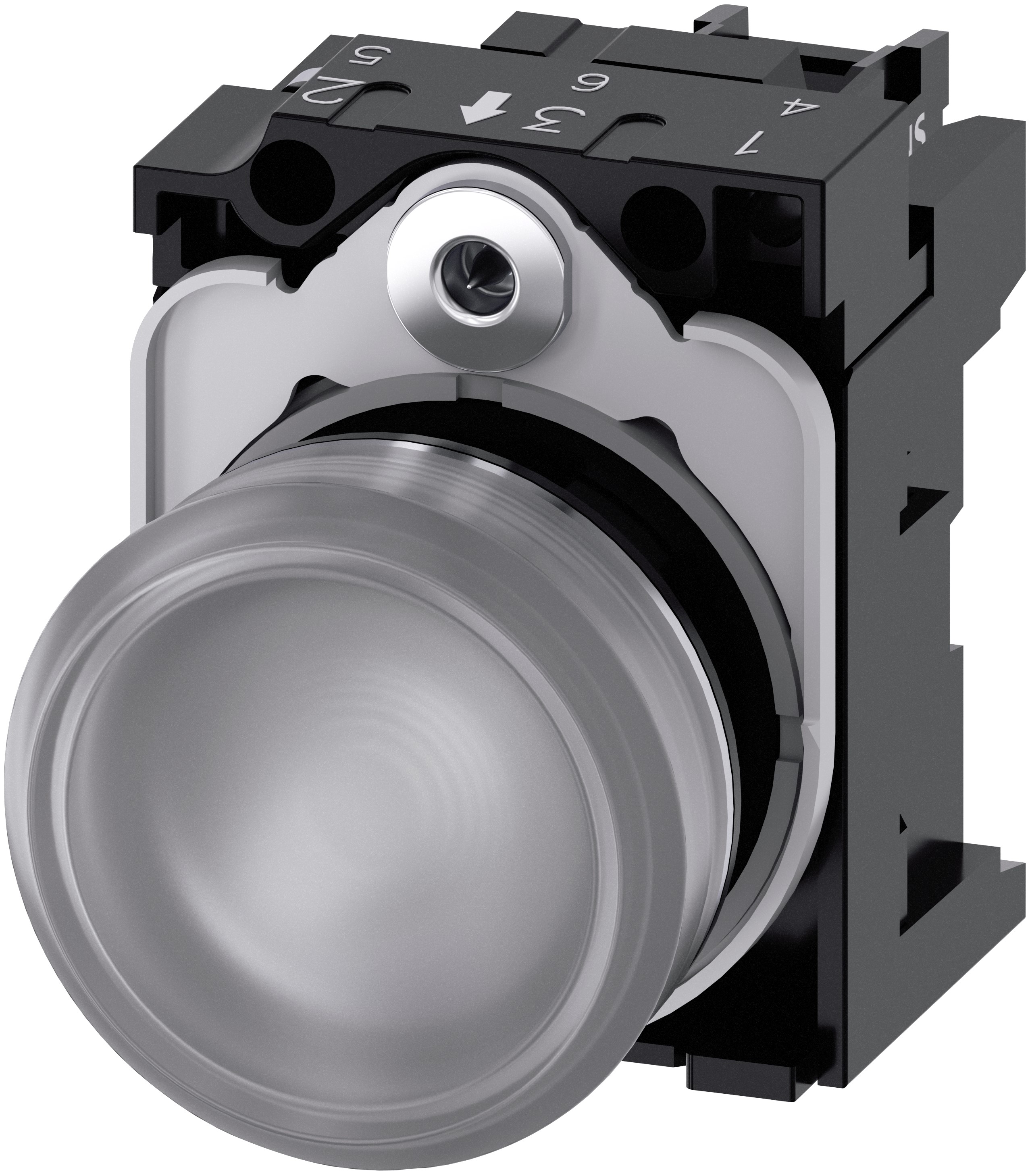 Siemens, SIRIUS ACT 3SU11, Panel Mount Clear LED Indicator, 22 mm Cutout, IP67, IP66, IP20, IP69, Round, 24V ac/dc