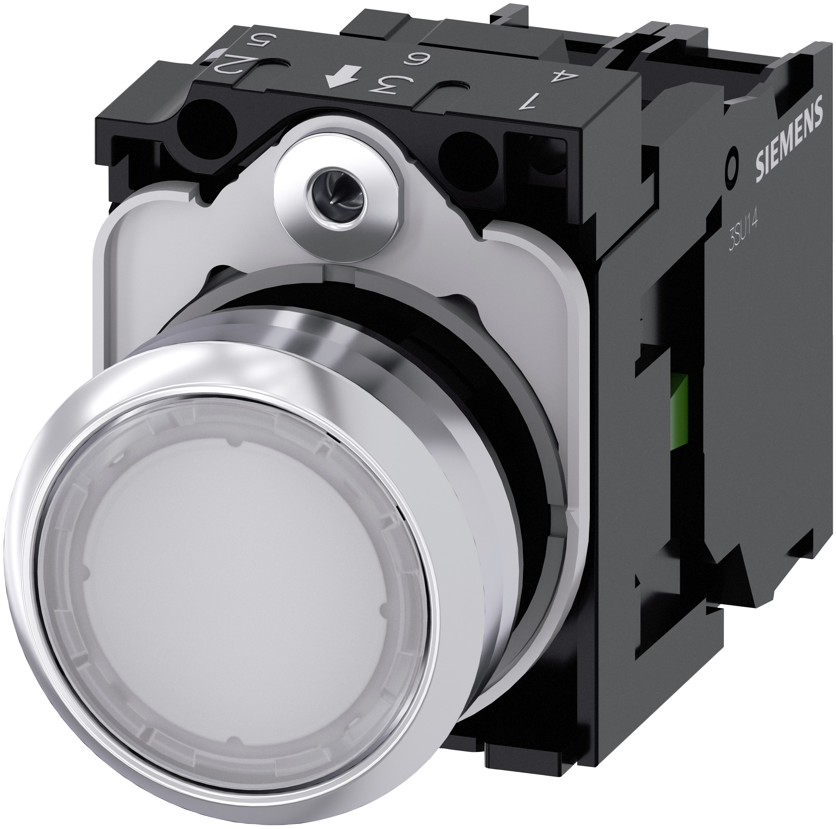 Siemens SIRIUS ACT 3SU11 Series Illuminated Push Button Switch, Plate, 22 mm Cutout White, SPST, IP66, IP67, IP69K